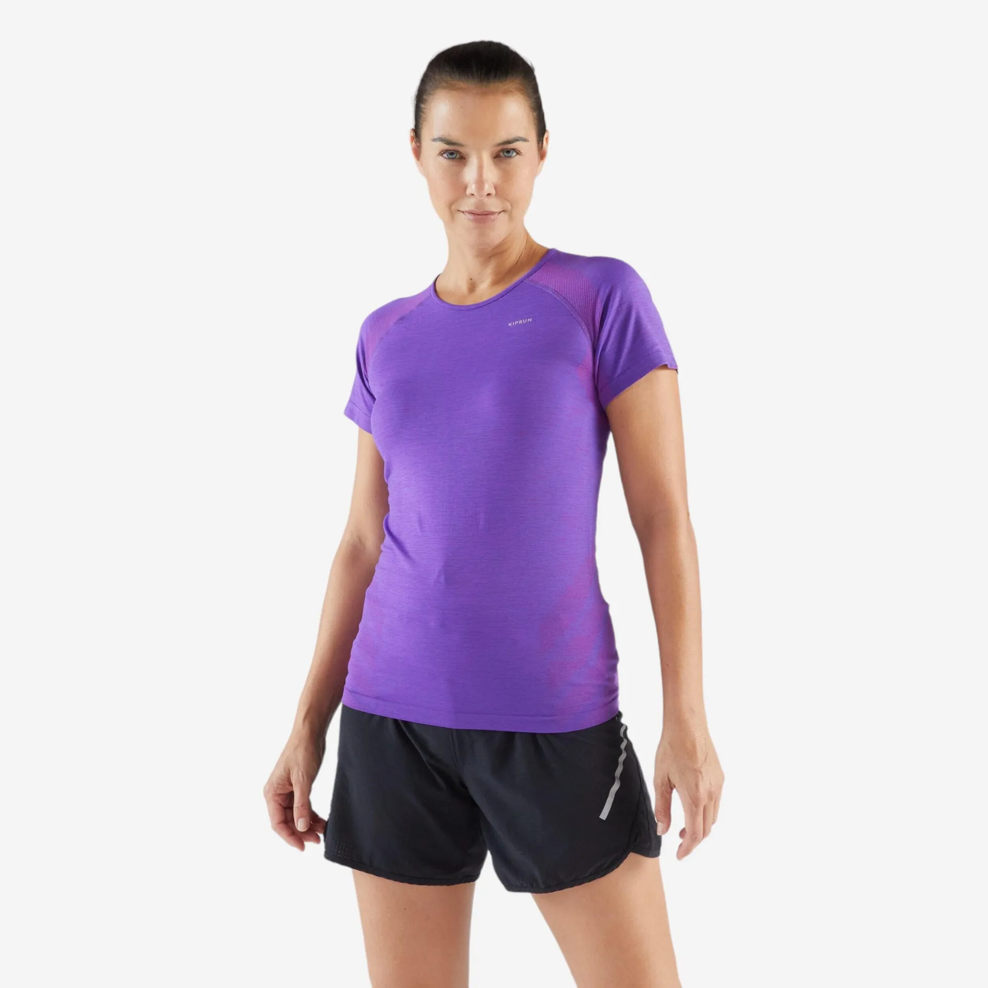 T-shirt de course et en sentier sans couture femme - Run 500 Confort Slim violet