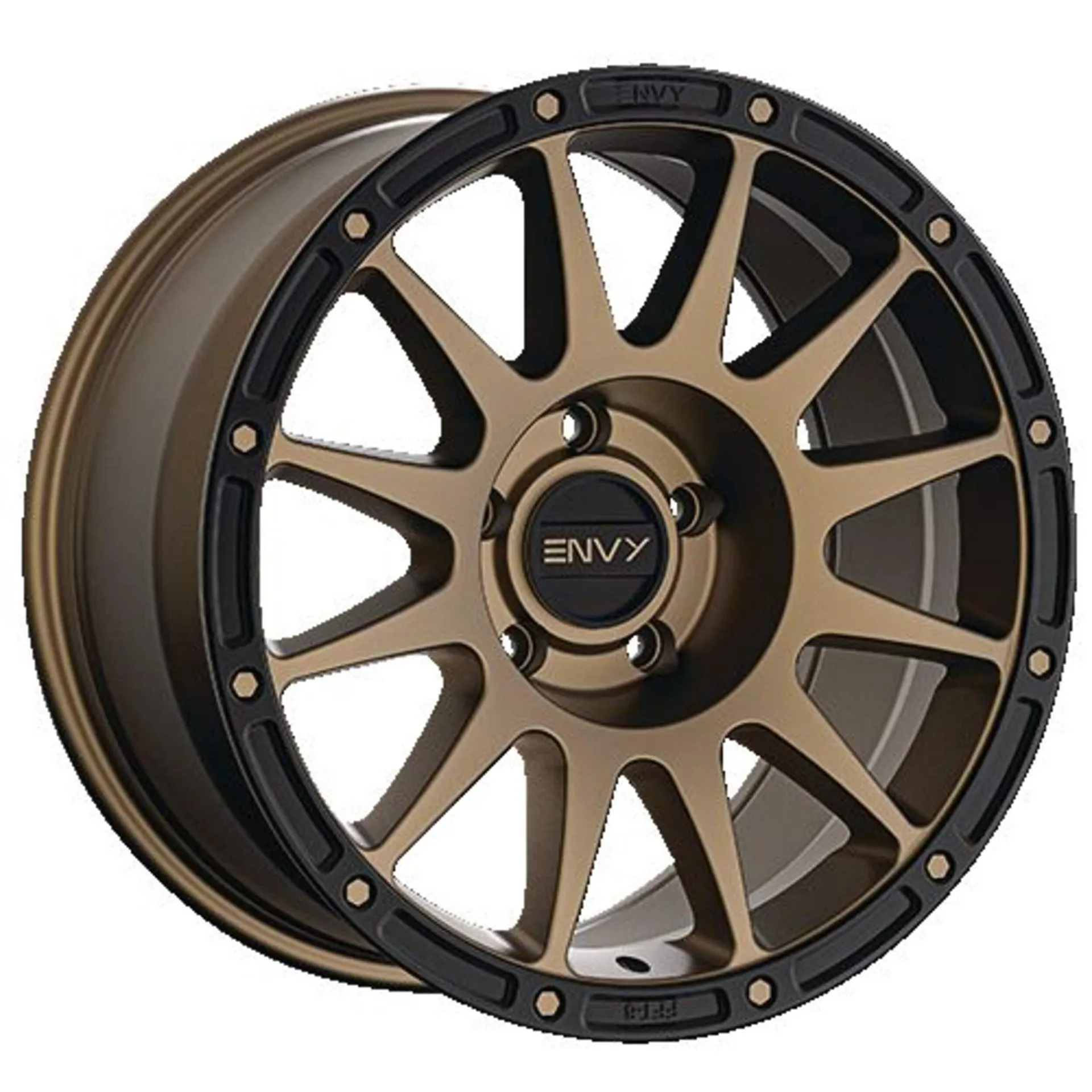 Roue en alliage Envy FFT-8, bronze avec rebord noir