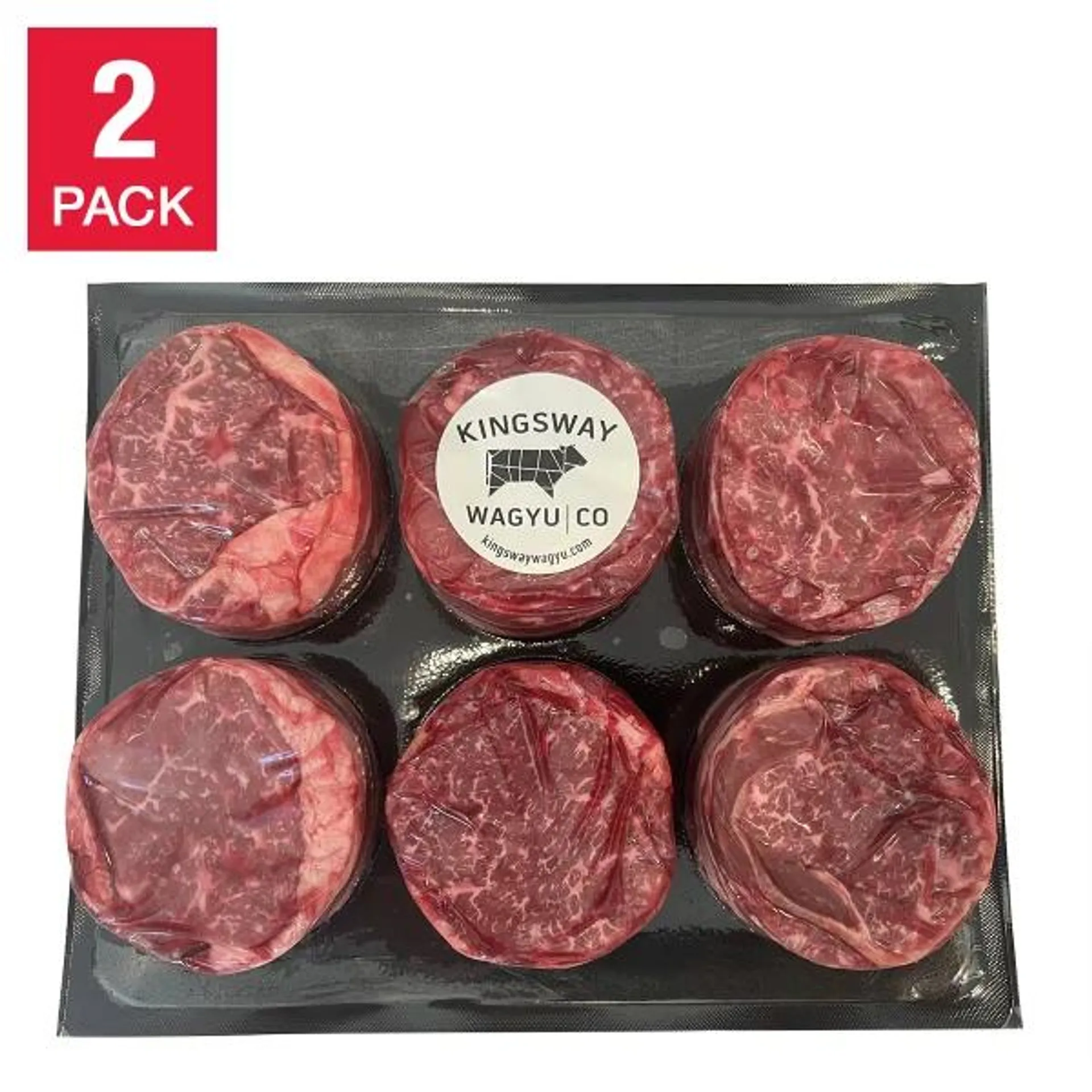 Kingsway Bacon-Wrapped Wagyu Beef Inside Medallion Steaks, 12 × 170 g