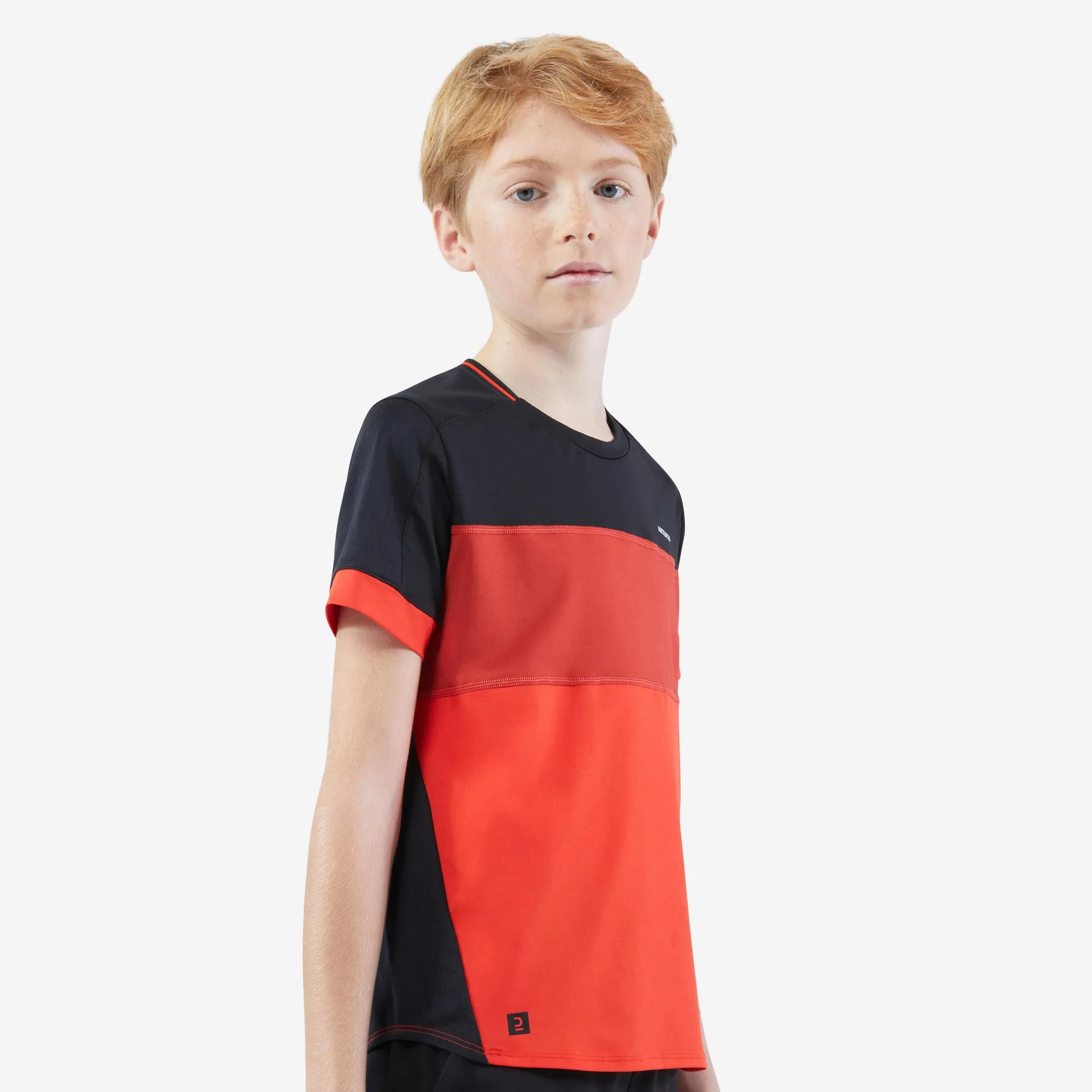 T-shirt de tennis enfant - TTS 500 Dry noir/rouge