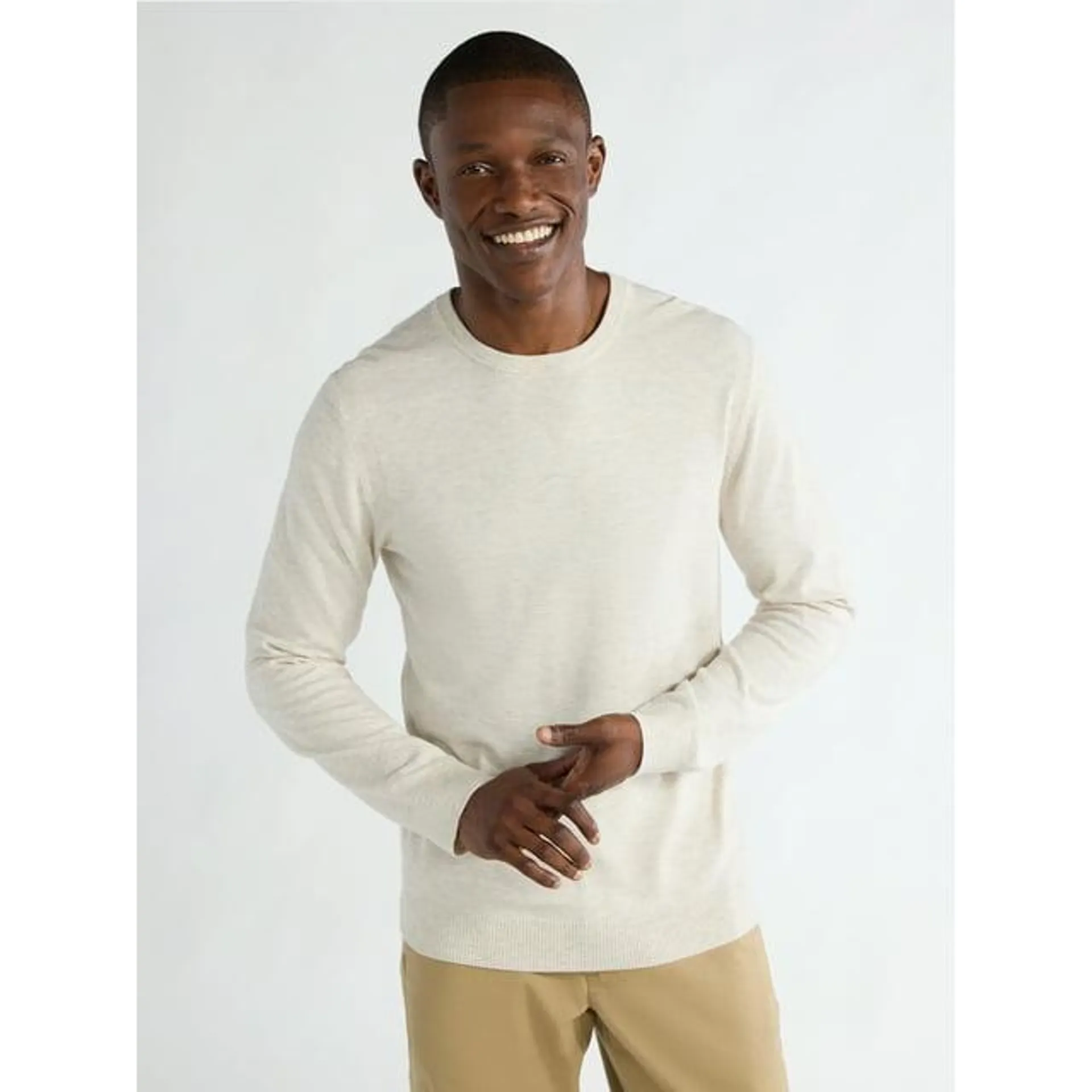 Free Assembly Men's Everyday Crewneck Sweater, Lightweight, Sizes XS-3XL