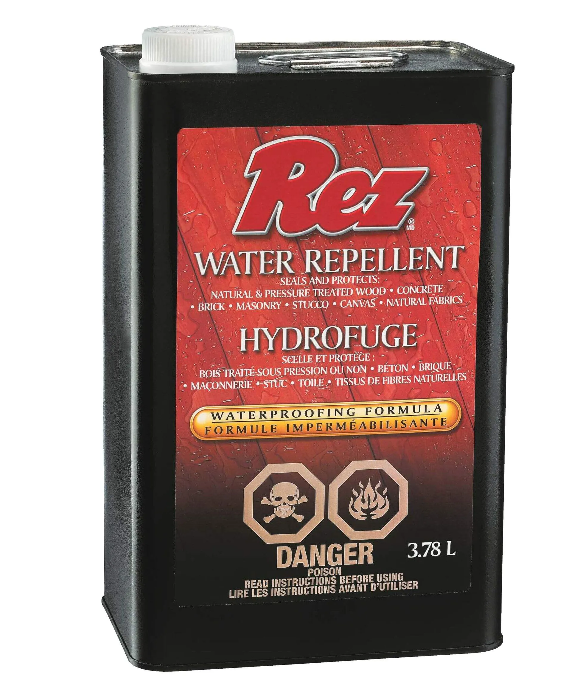 Scellant et protecteur imperméable REZ, résistant aux intempéries, 3,78 L/1 gallon