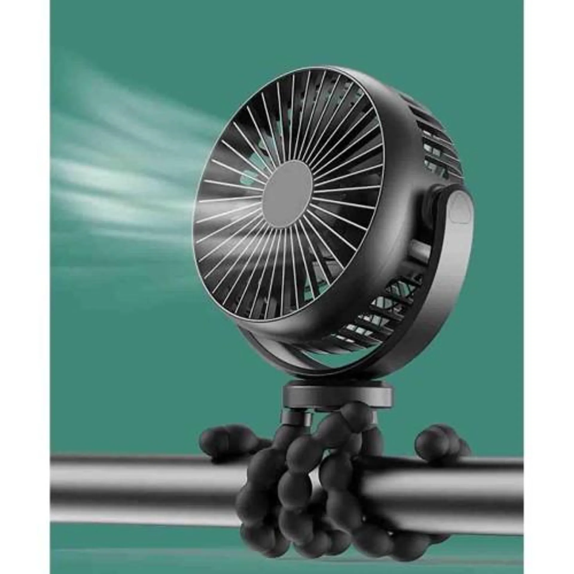 vorteco - Ventilateur rechargeable Octopus noir