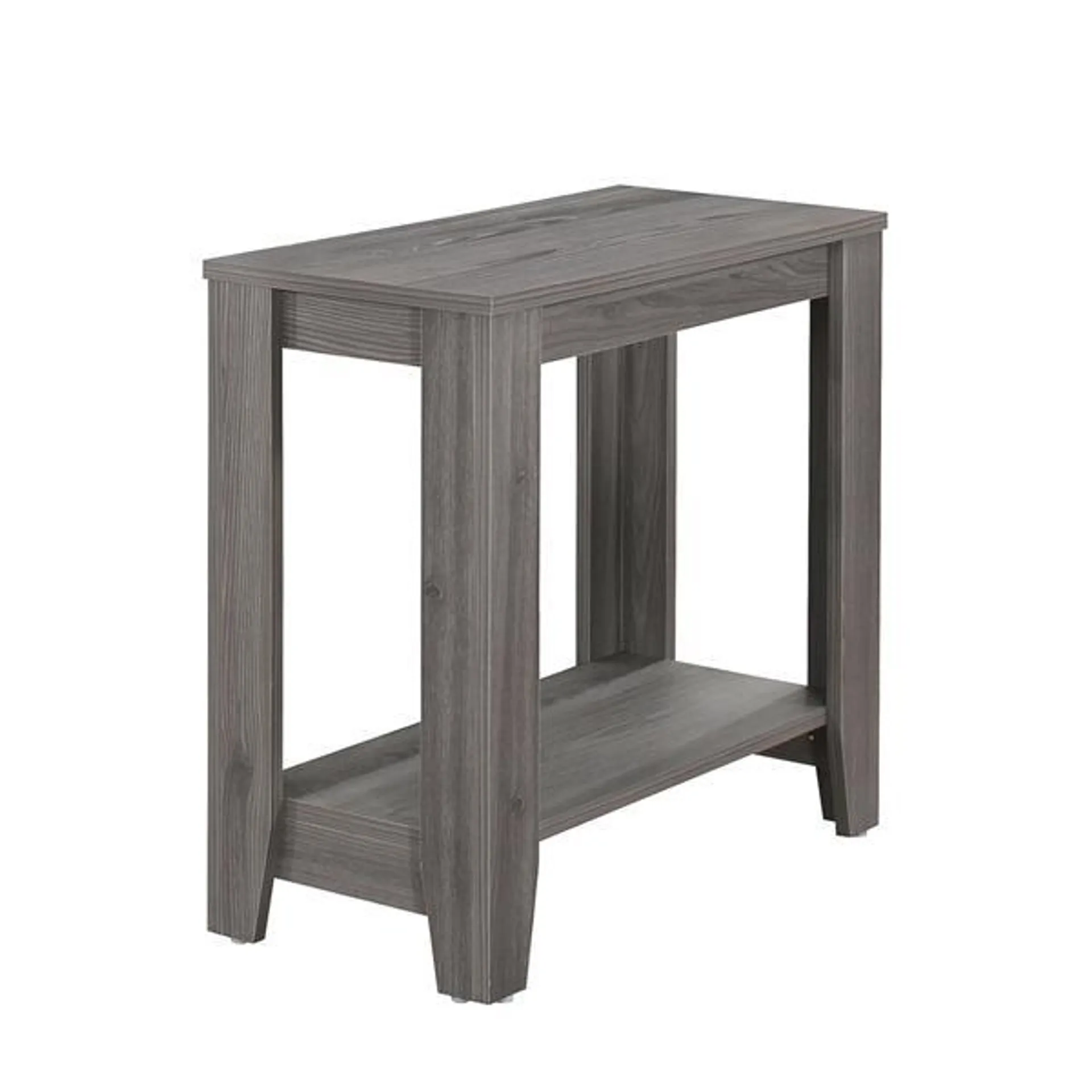 Table d'appoint, 11,75 po x 22 po, composite, gris
