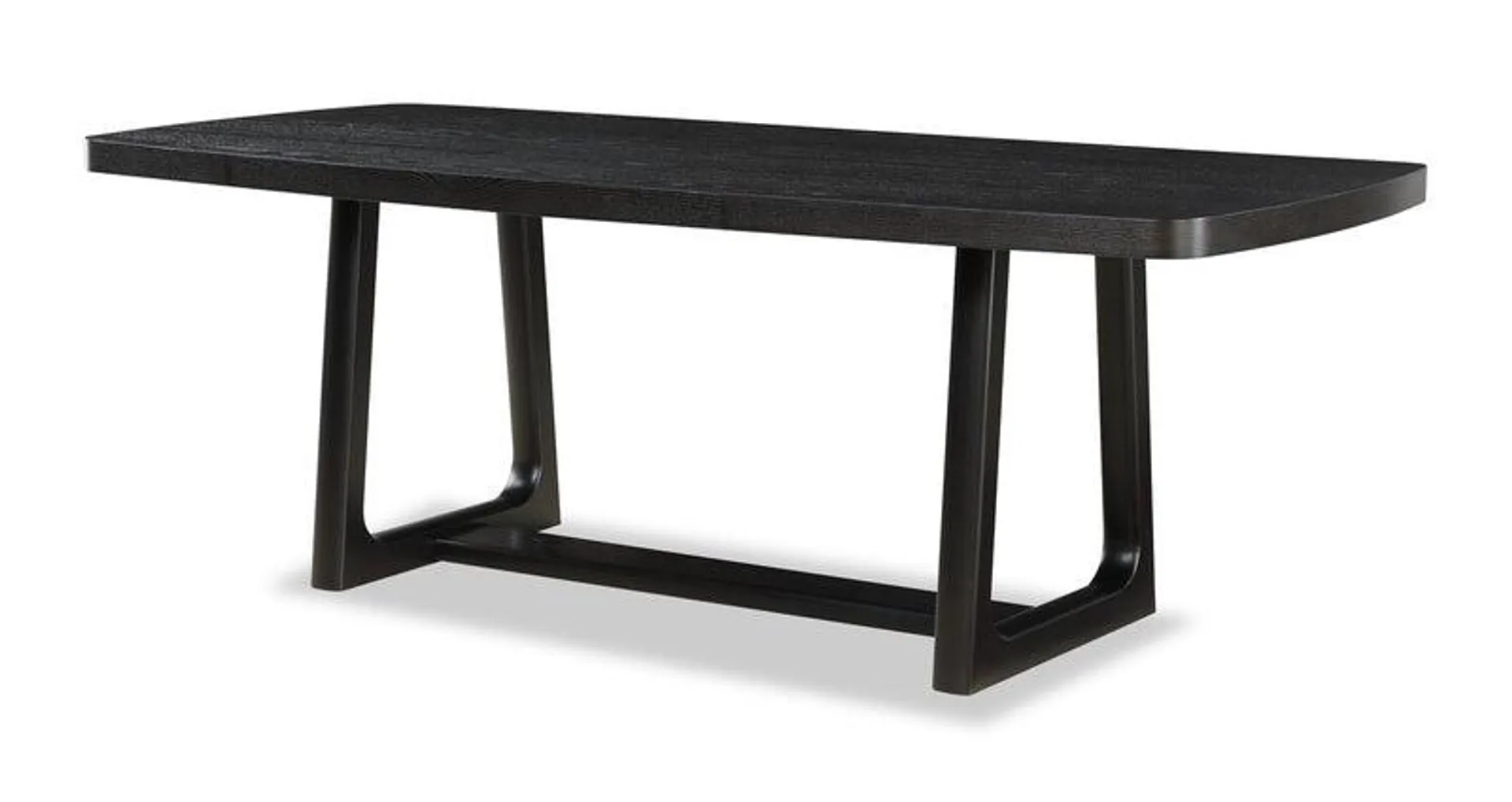 Table de salle à manger Alma de 86 po (L) avec base à tréteaux - anthracite noir