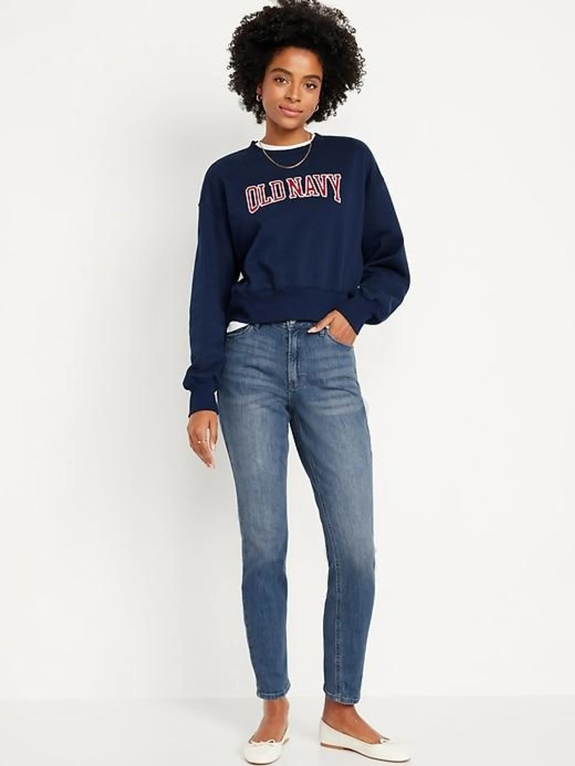 High-Waisted Wow Straight Ankle Jeans