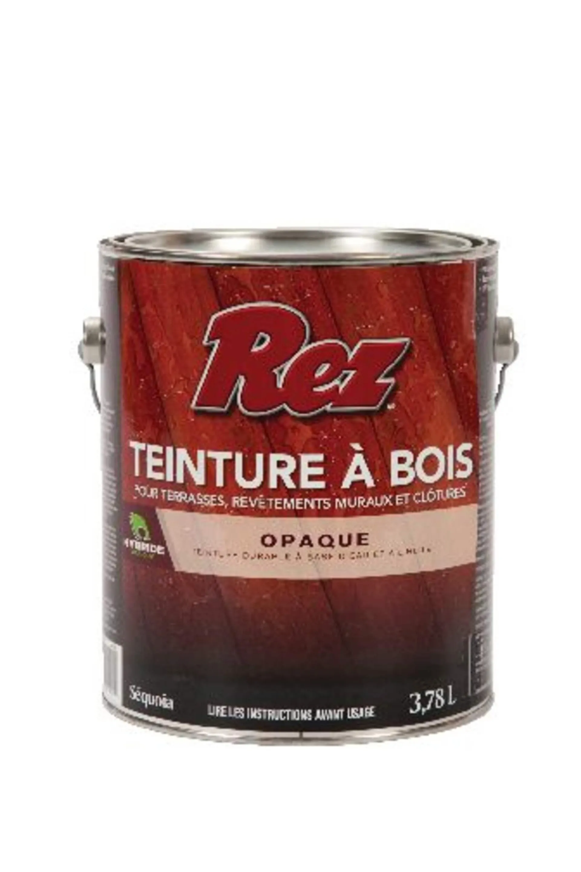 Teinture de bois durable à base d'huile et d'eau pour terrasses, parements et clôtures REZ, opaque/semi-transparent, séquoia, 3,78 L/1 gallon