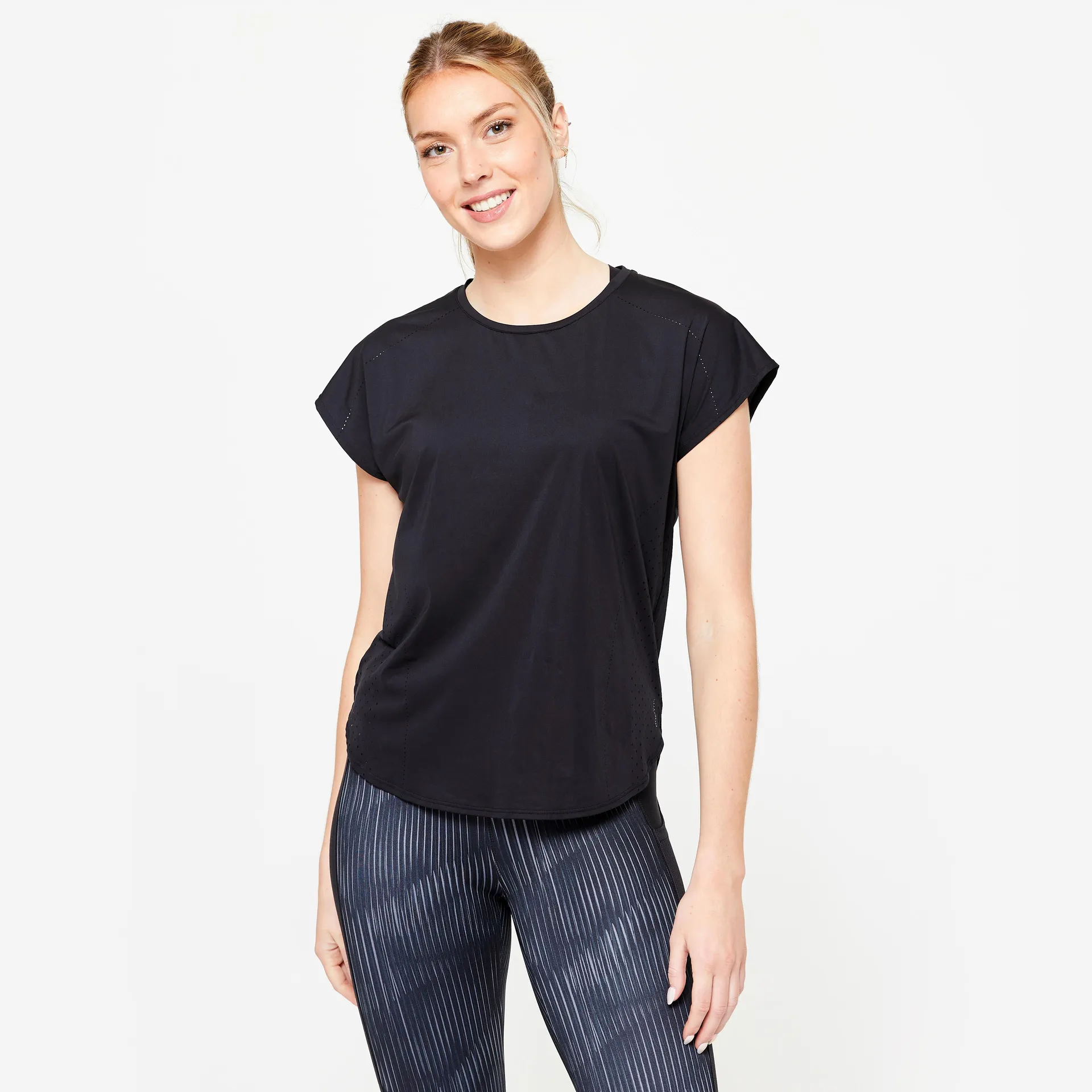 T-shirt ample sport femme – 500 noir