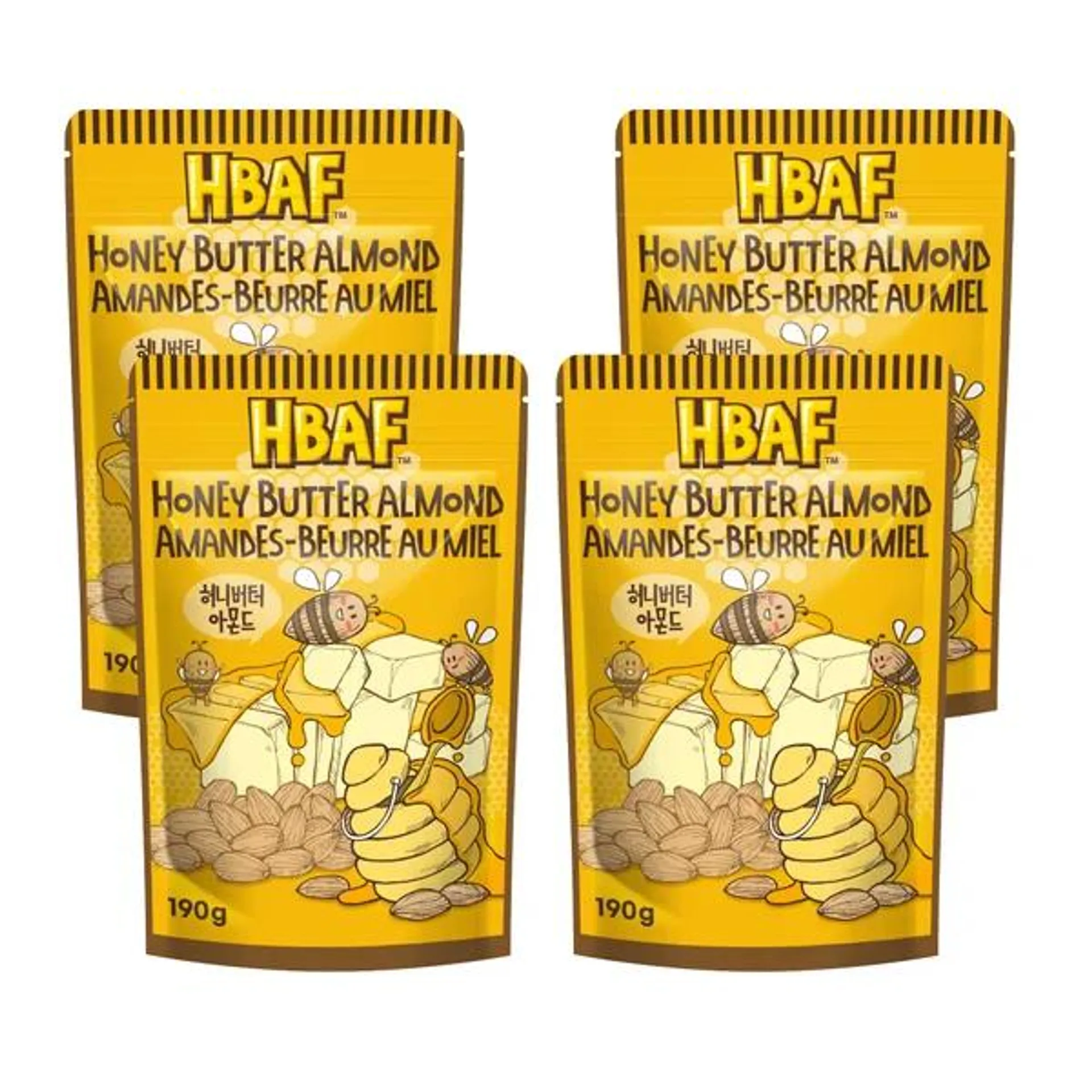 HBAF, Flavoured Almond Snacks, 4 × 190 g