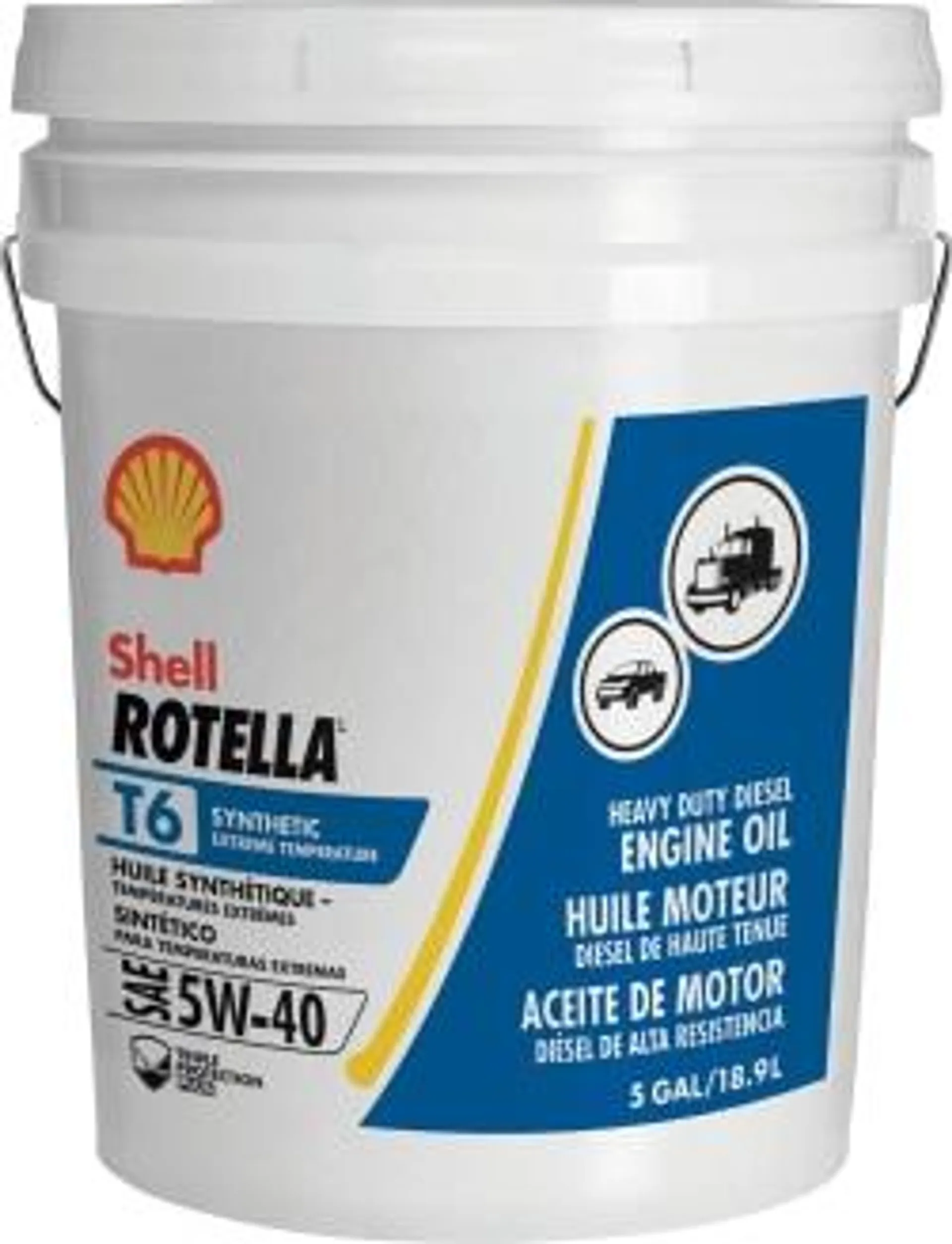 Huile moteur diesel 5W-40 entièrement synthétique Rotella T6