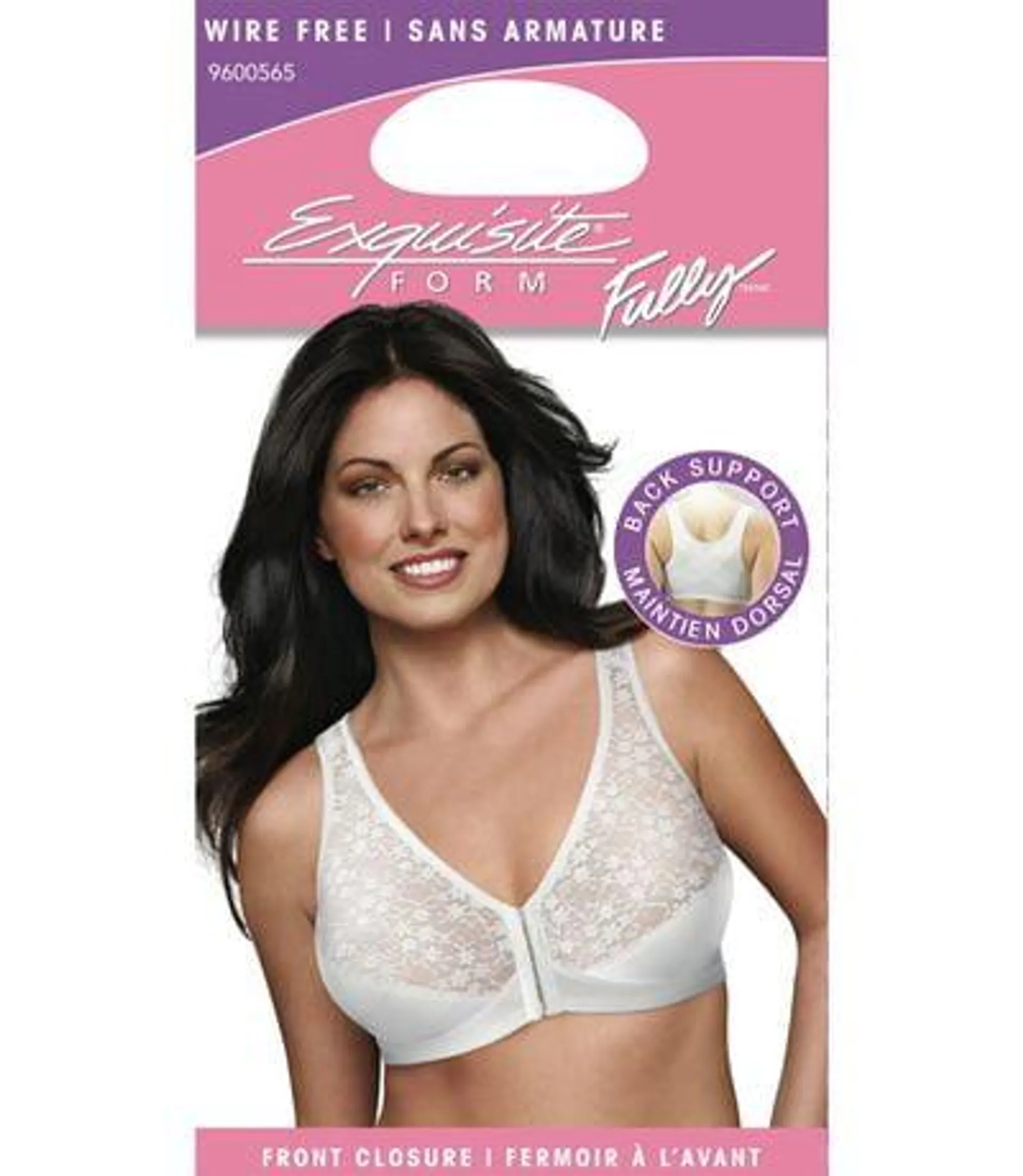 Exquisite Form #9600565 FULLY Soutien-gorge de posture à couverture complète, sans armature, fermeture sur le devant, dentelle Tailles 38B à 46DD