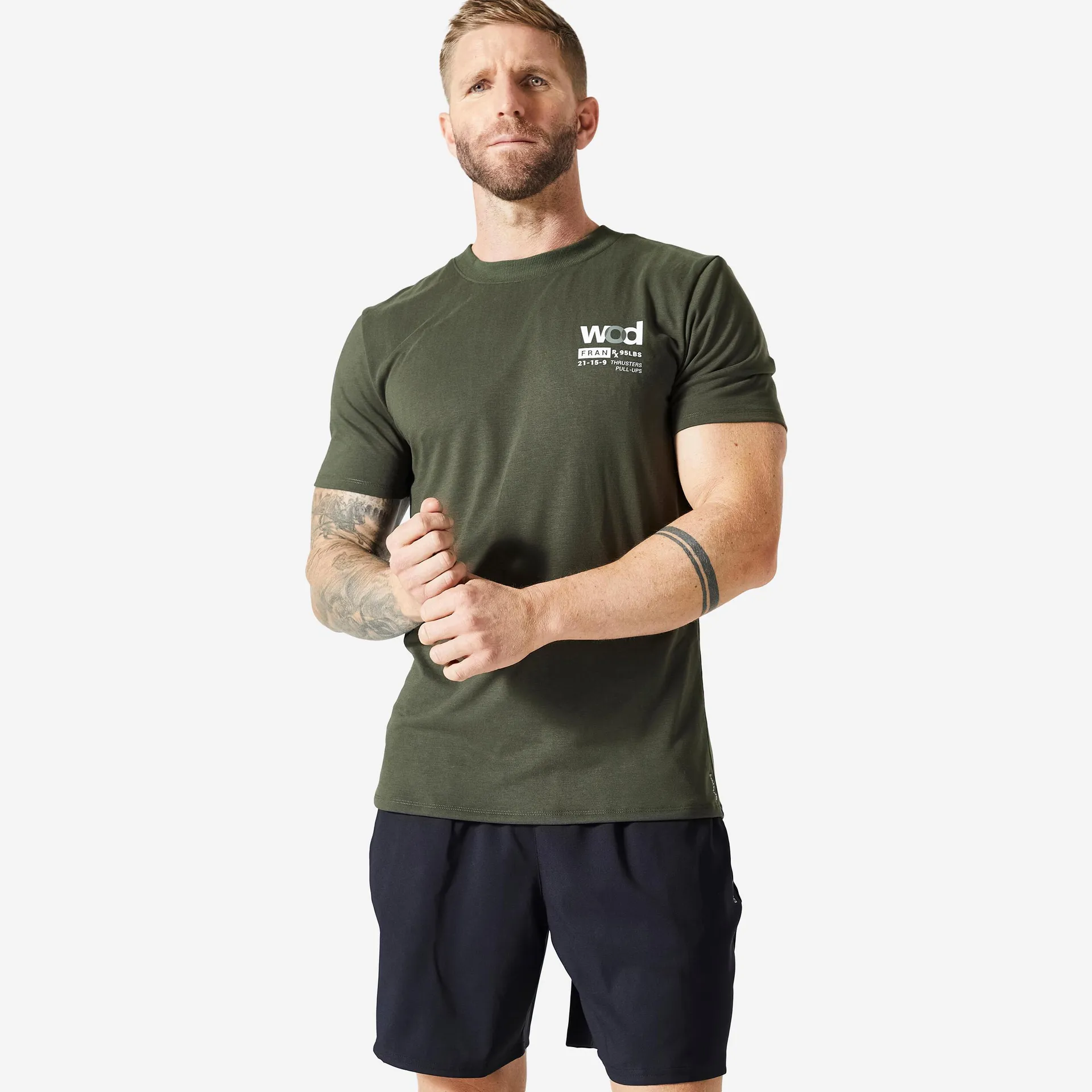 T-shirt d’entraînement homme – kaki