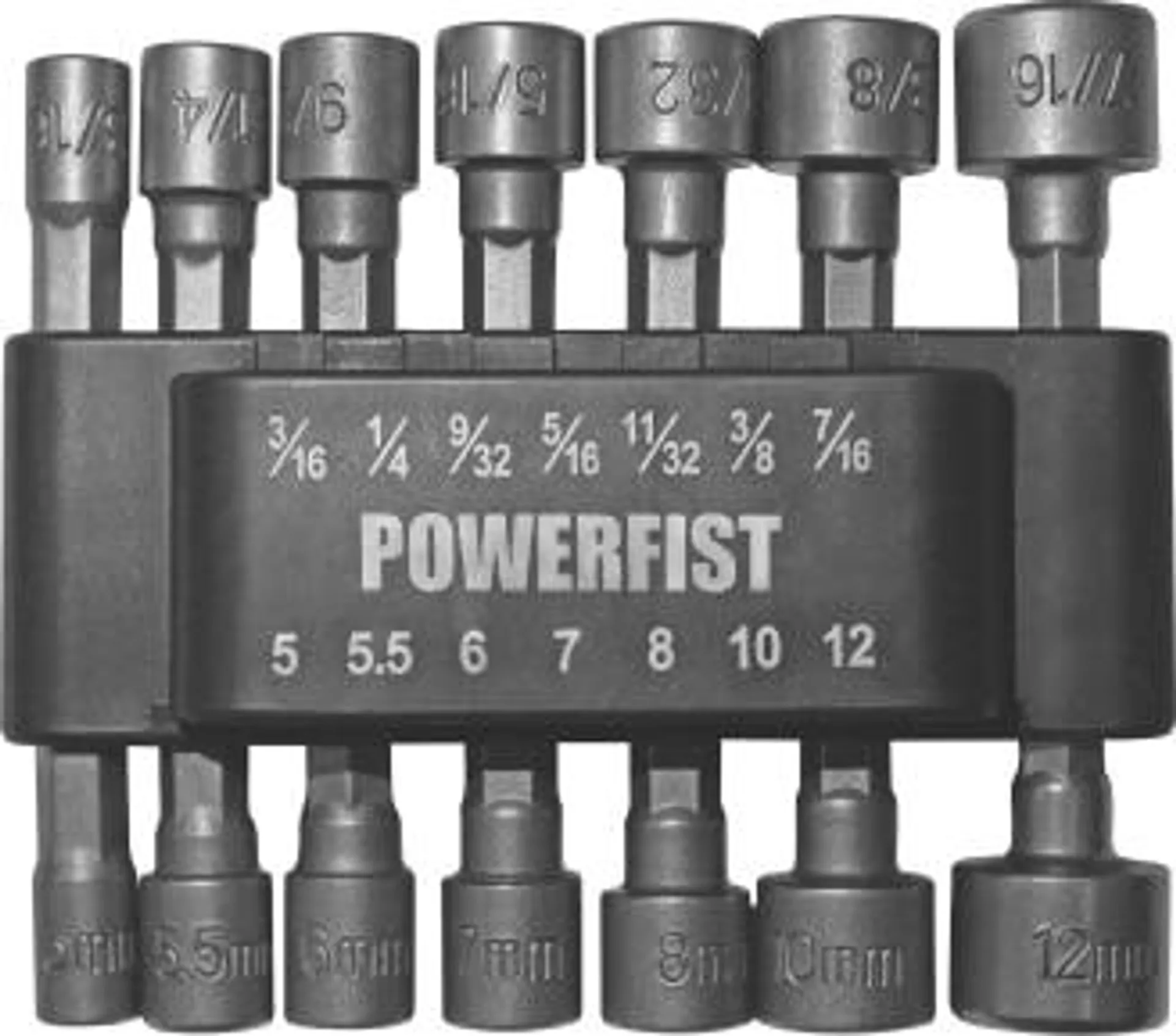 POWERFIST 14 pc 1/4 in. dr SAE/Metric Power Nut Driver Set