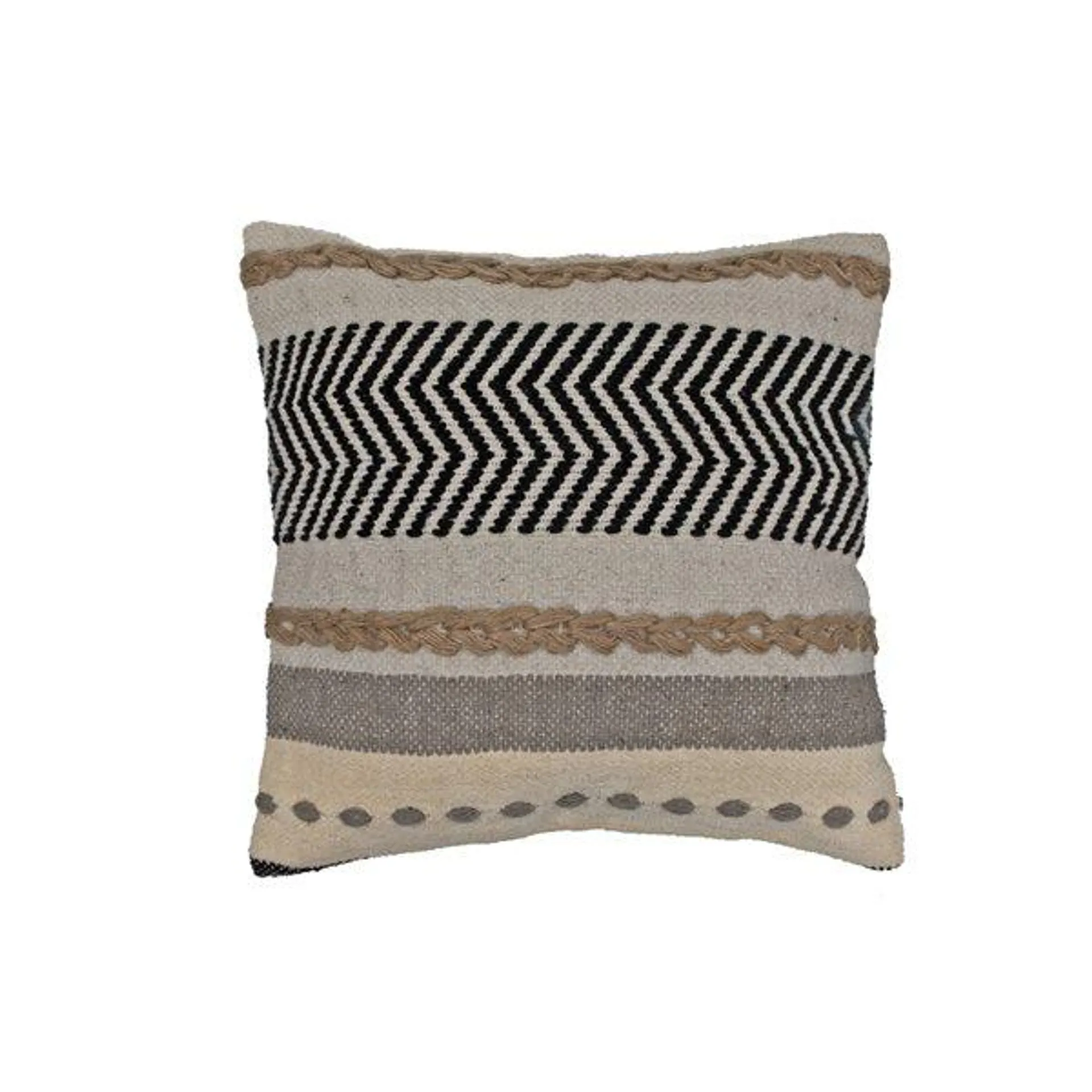 Coussin décoratif d'intérieur carré ivoire par iH casadécor de 18 po x 18 po, 2 pièces