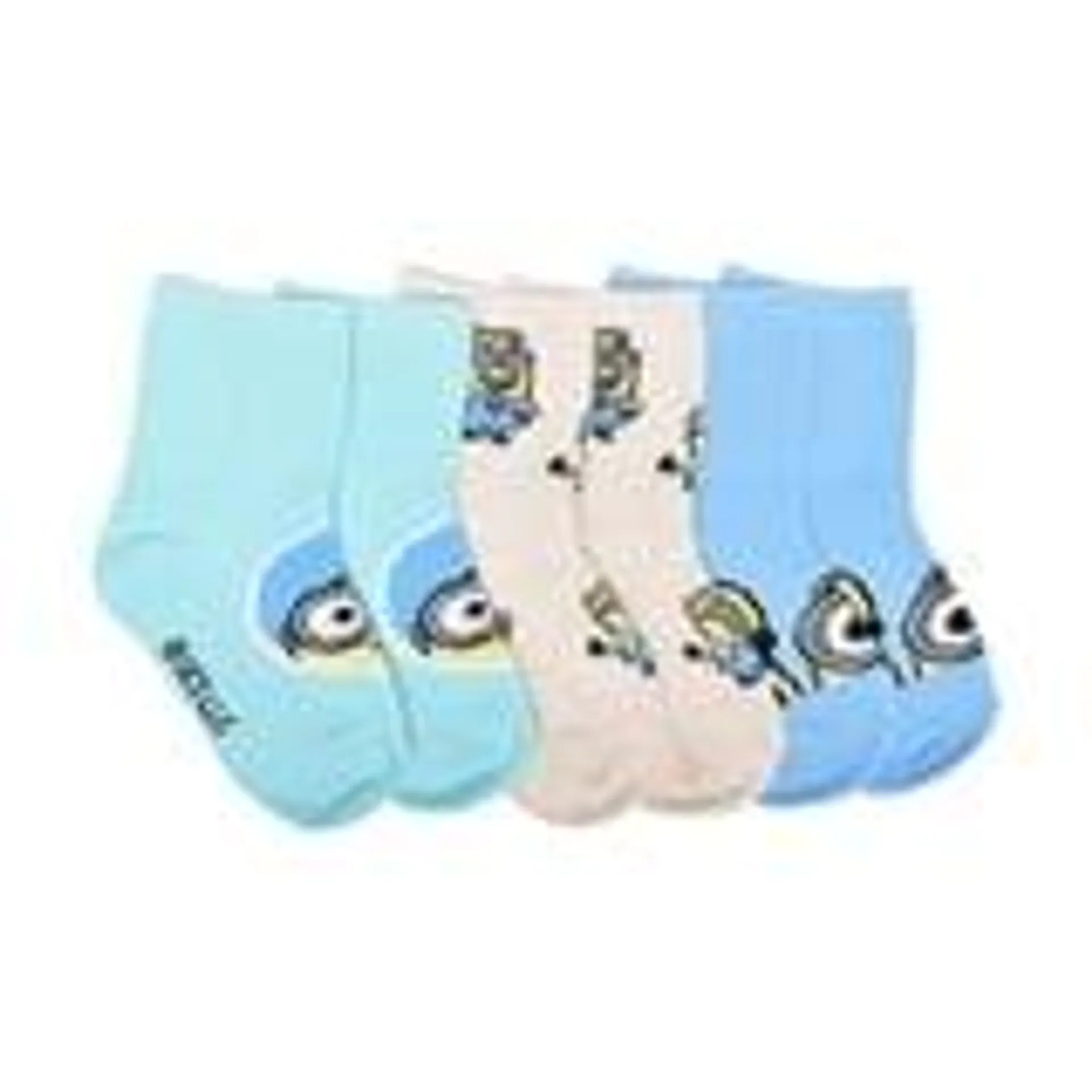 Lot de 3 paires de mi-chaussettes Minions 3 paires de mi-chaussettes Minions taille 5-8