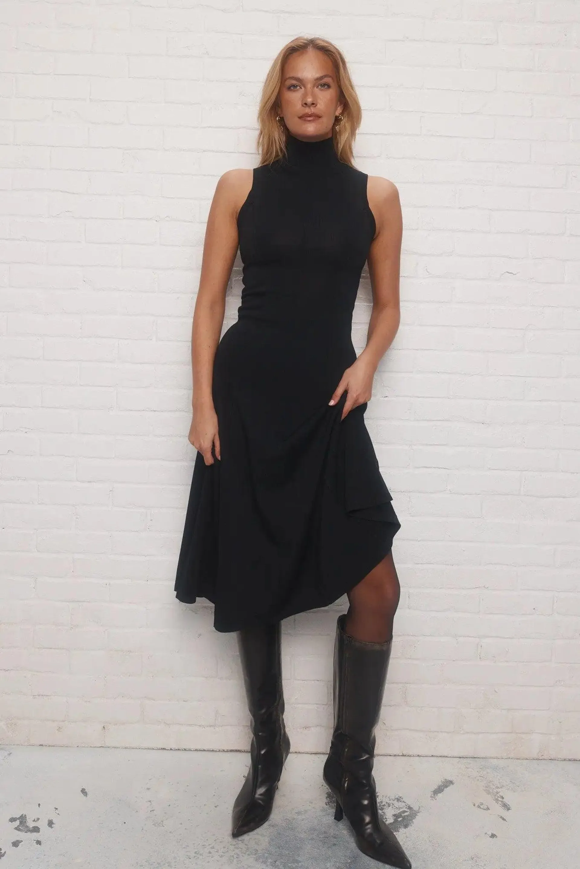 Braxton | Robe noire en tricot