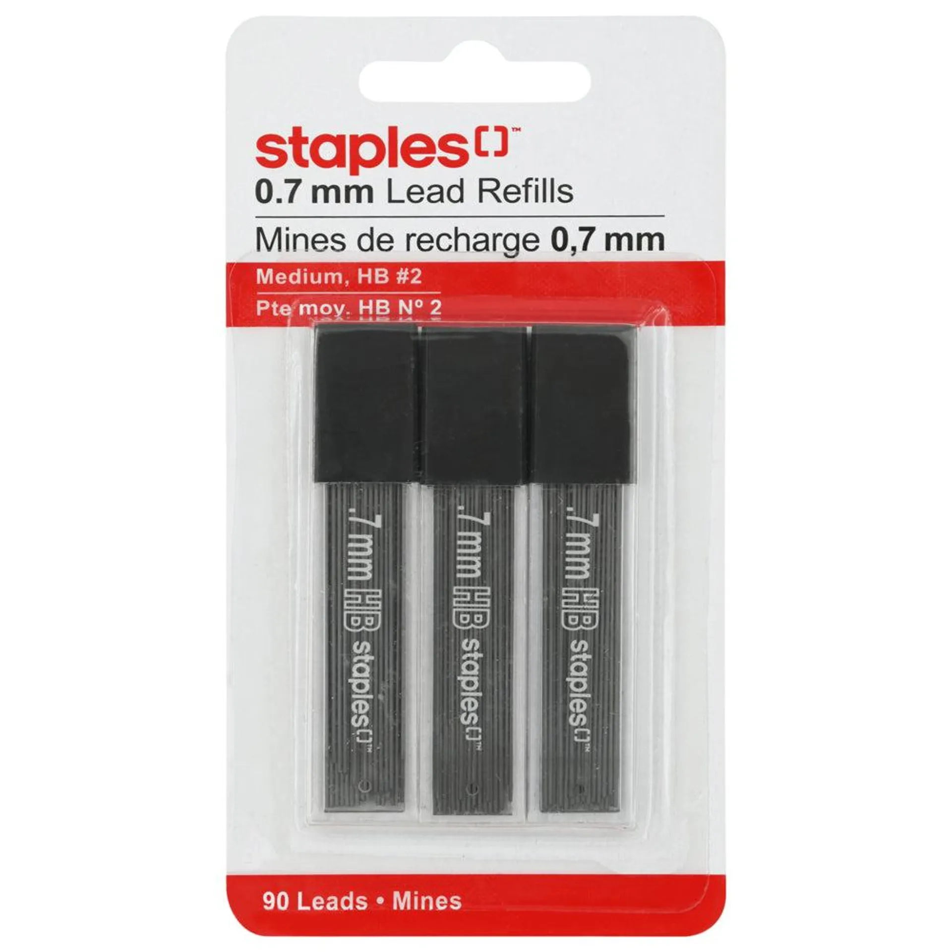 Staples - Mines de rechange pour portemine - 0,7 mm - HB - 90 mines