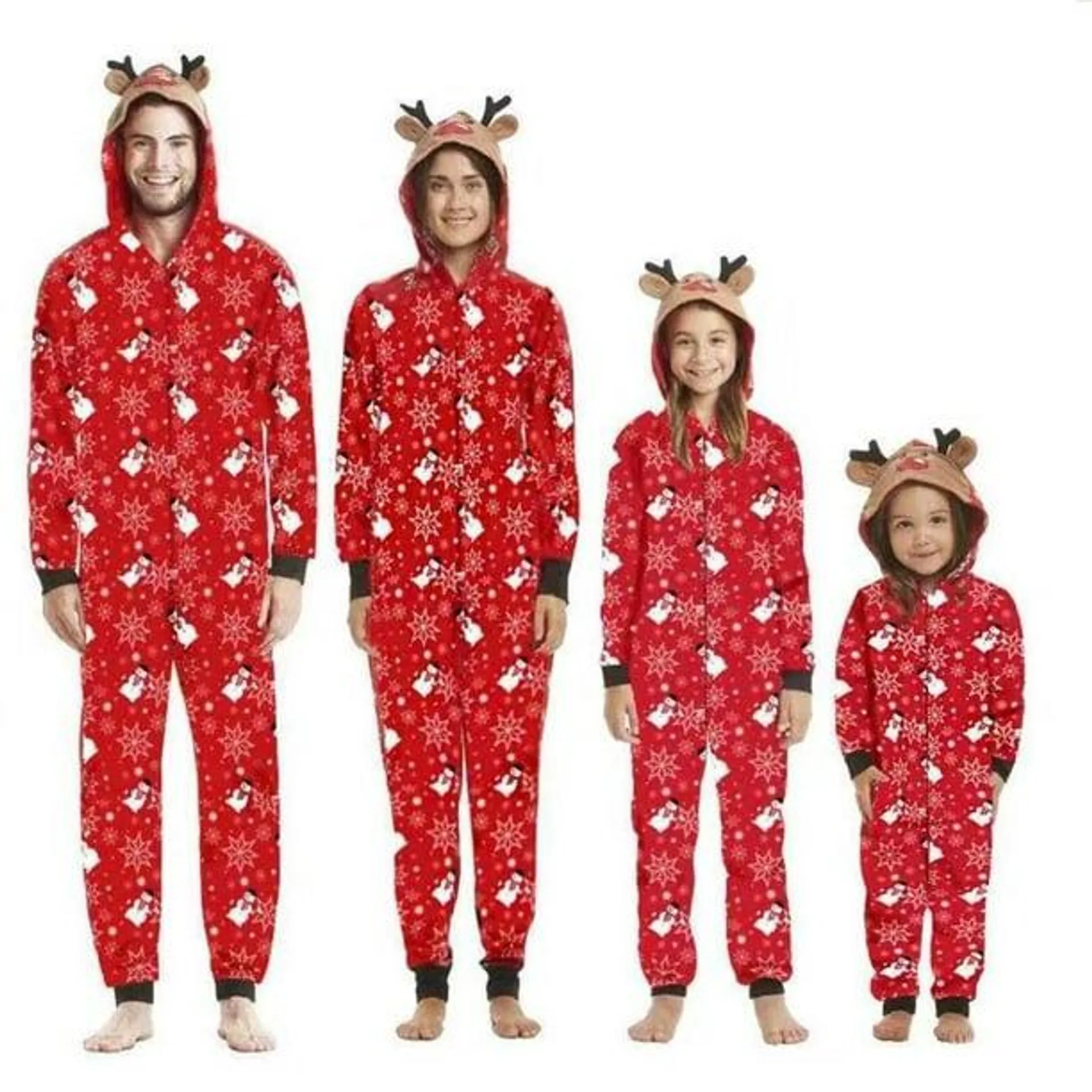 REDHOTYPE Pyjama de Famille de Noël Élégant Vêtement d'Une Seule Pièce Confortable Pyjama Chaud Famille Noël Ensemble Vêtements Bébé Garçon