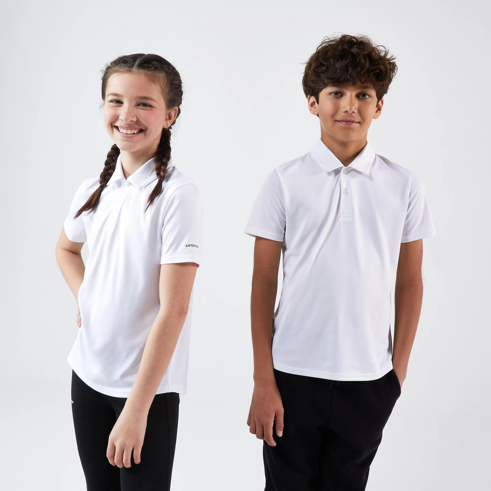 Polo de tennis enfant - TPO 100 Blanc