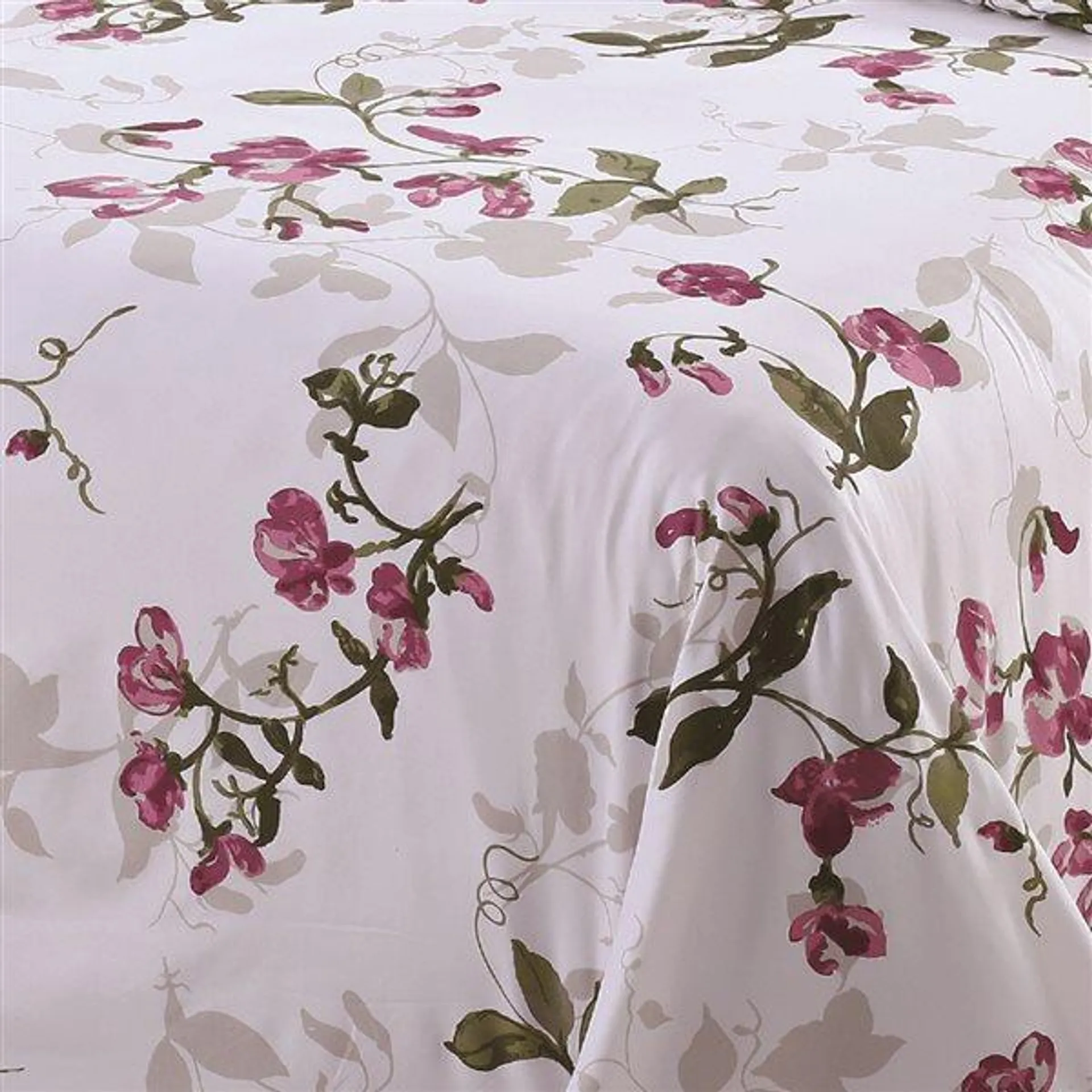 Draps Marina Decoration rose et blanc pour grand lit en polyester, 6 mcx