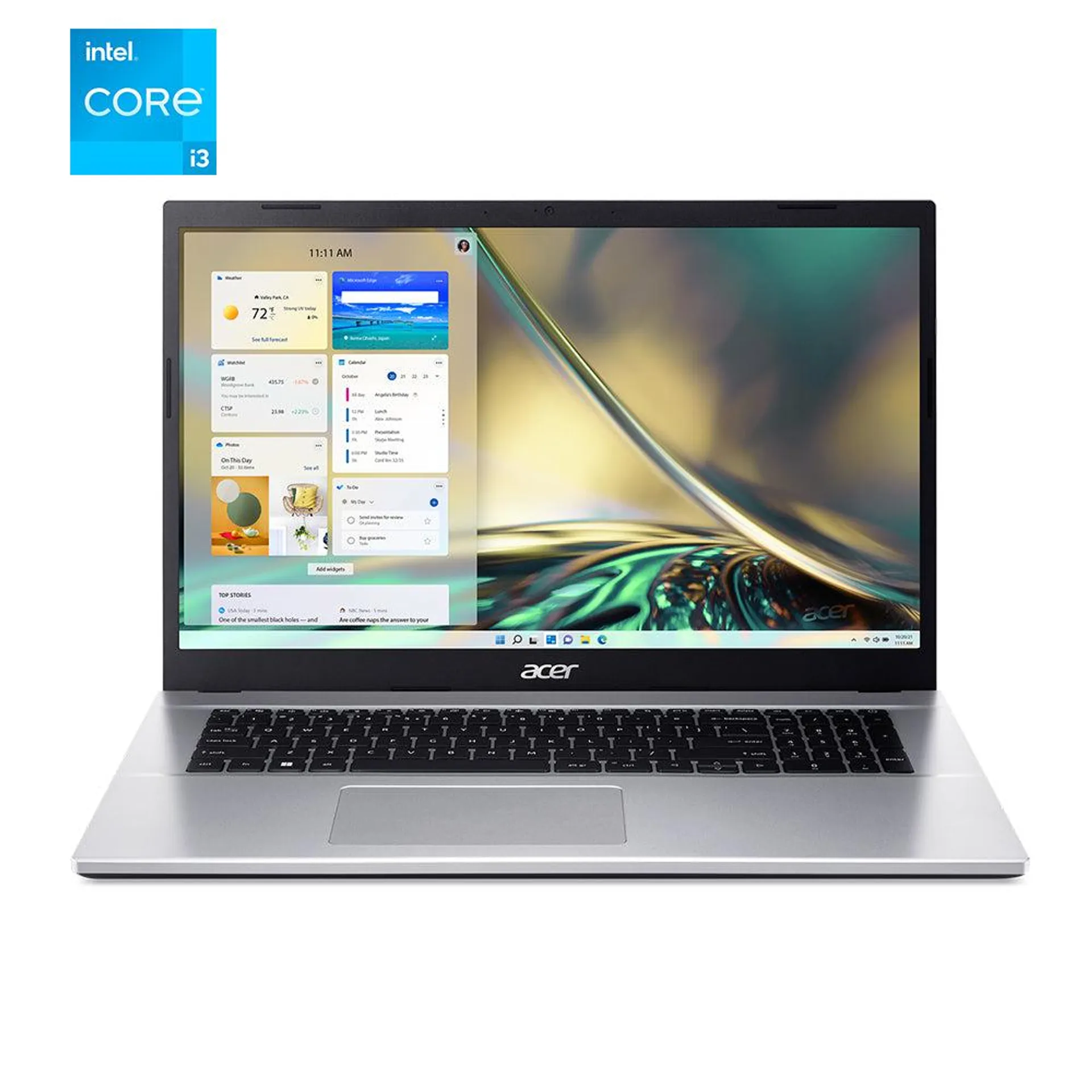 Acer 17.3" Intel Core i3-1215U Laptop - 512GB SSD - 16GB RAM - Windows 11 - Silver