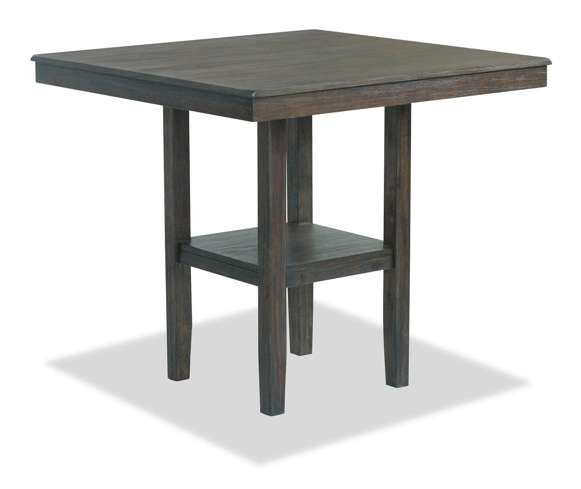 Table carrée Tribeca de 40 po (L) de hauteur comptoir avec base piédestal - gris-brun