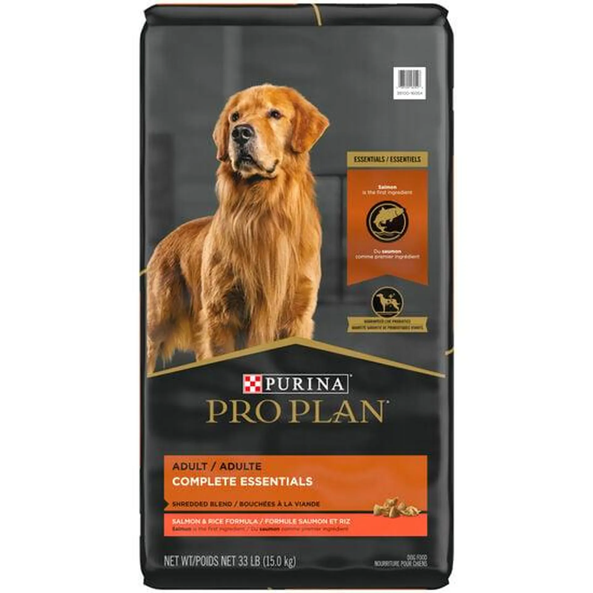 Bouchées à la viande et au saumon et riz formule « Complete Essentials » pour chiens, 15 kg