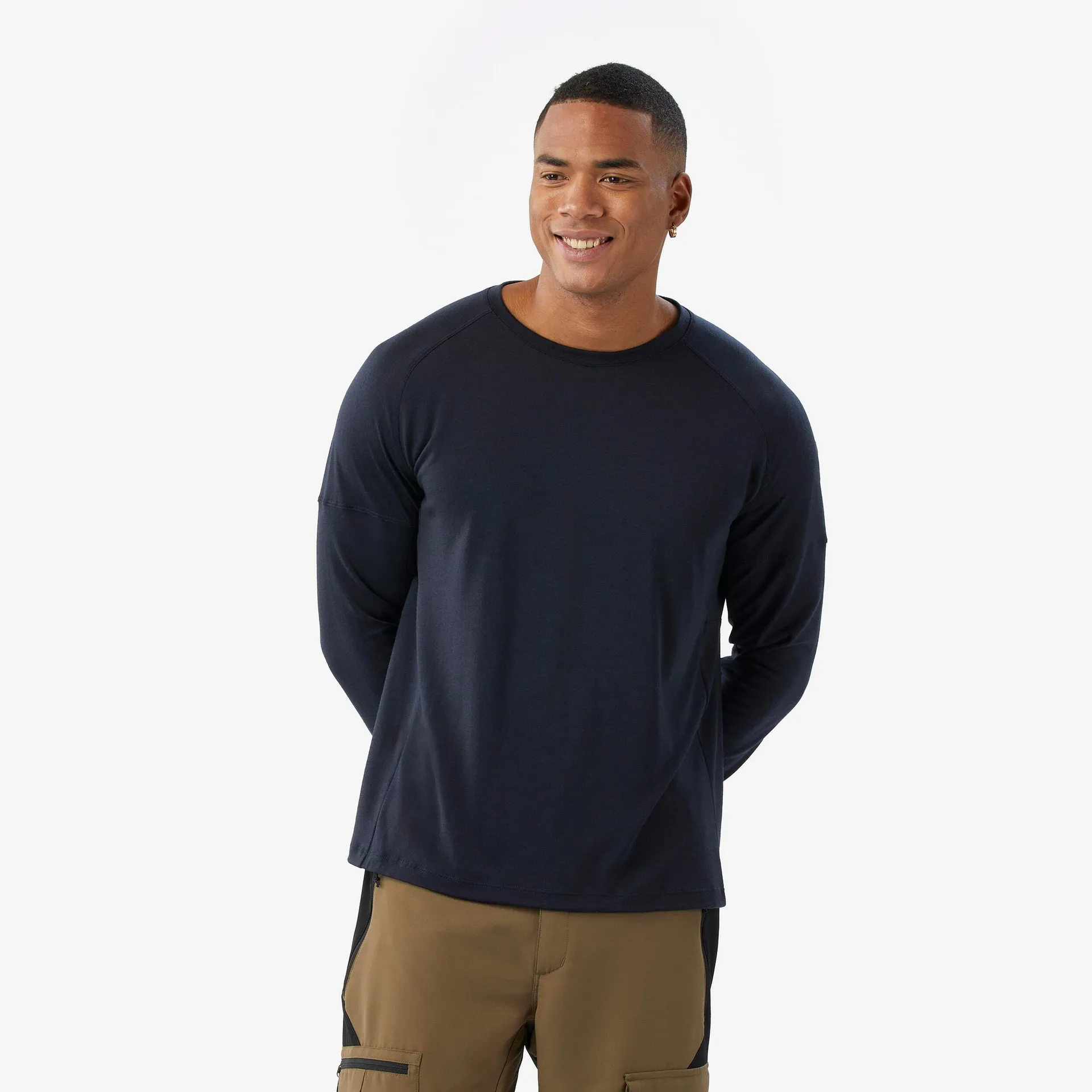 T-shirt manches longues en laine mérinos de randonnée homme
