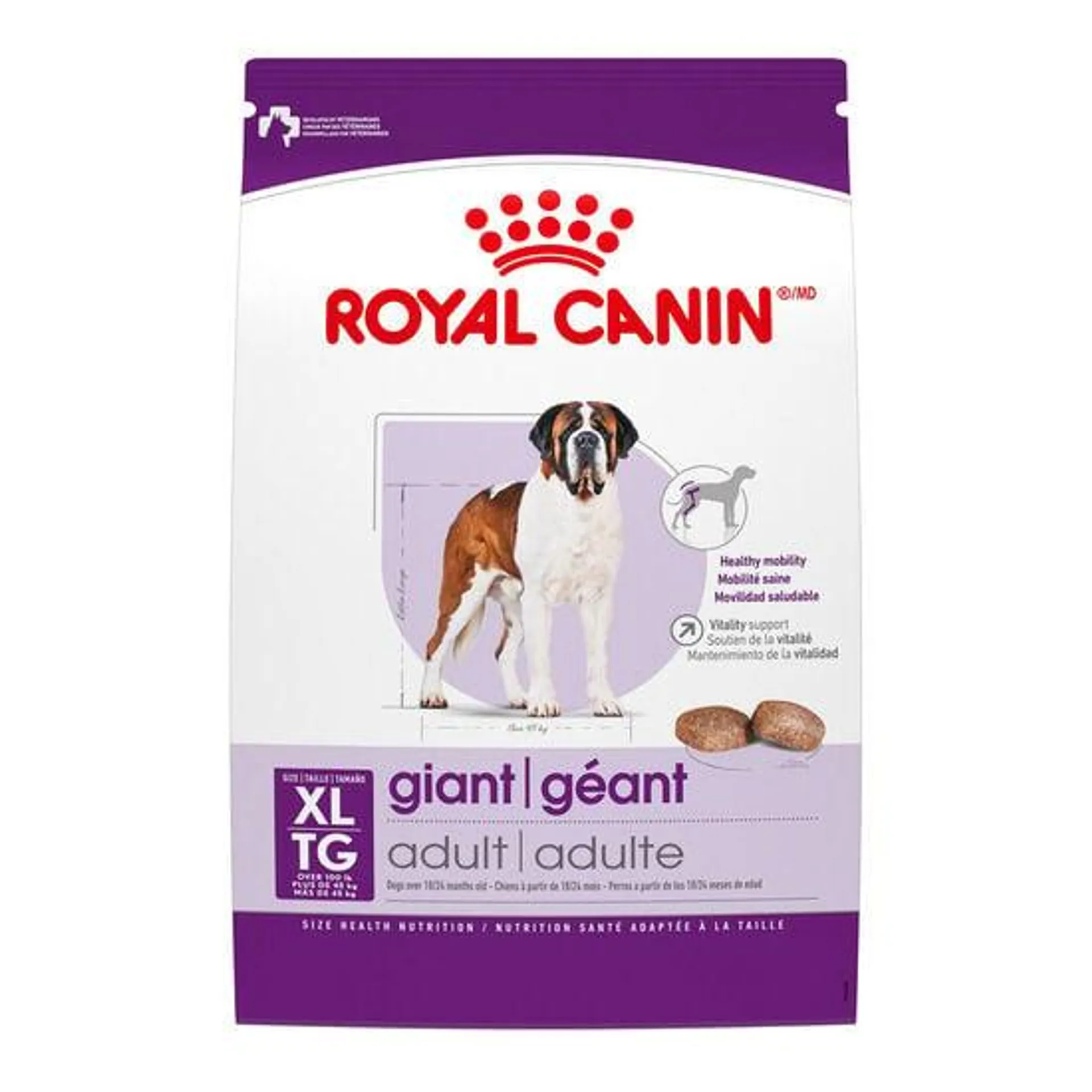 Nourriture sèche pour chiens adultes de taille géante