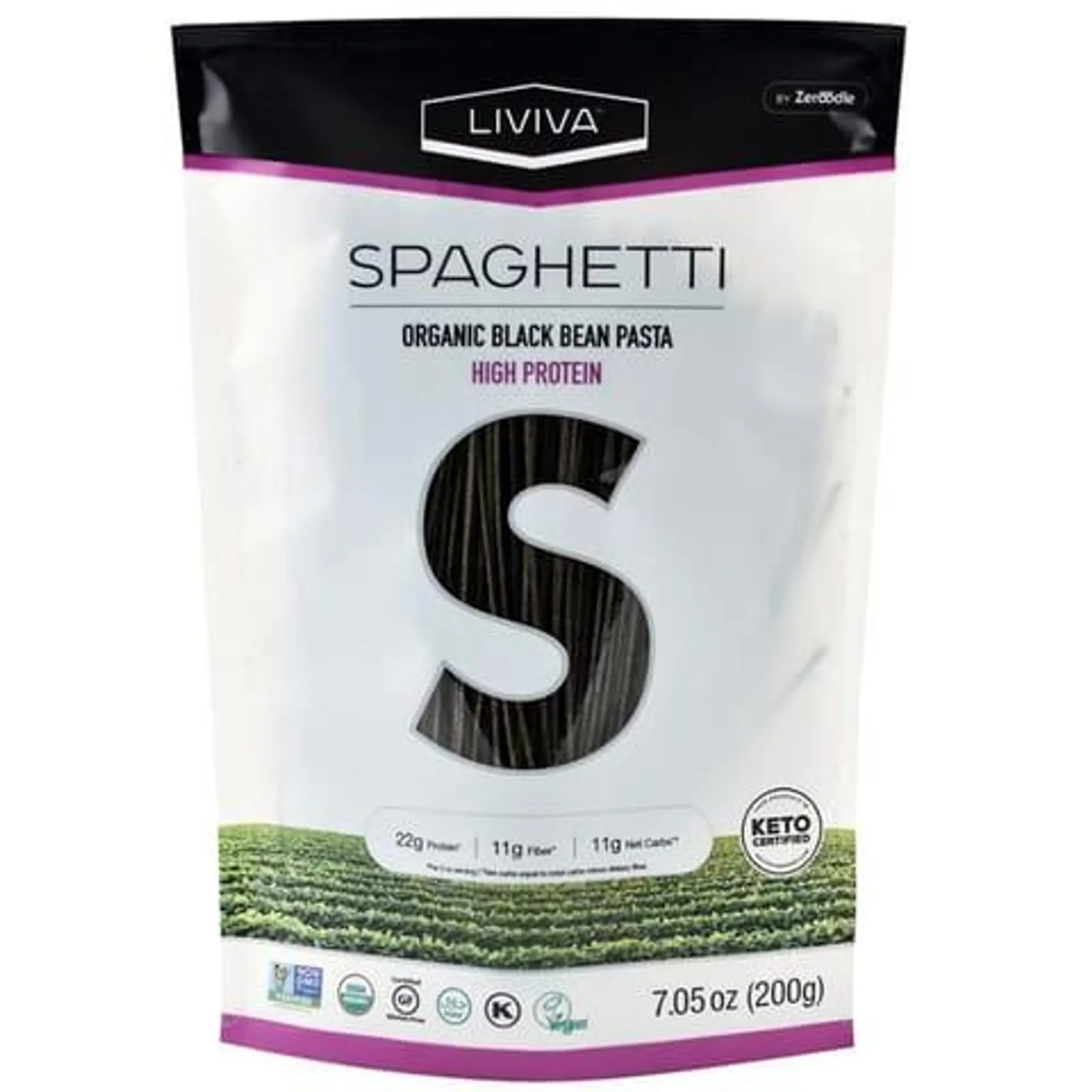 Pâtes d'haricots noirs biologiques - Spaghetti