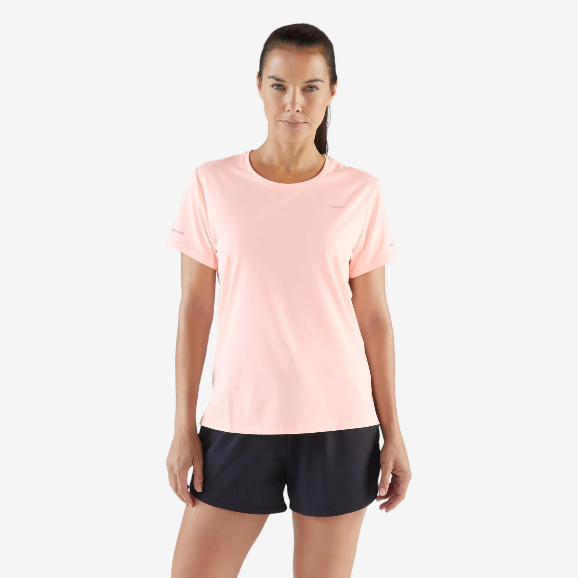 T-shirt de course respirant femme - Run 500 Dry rose