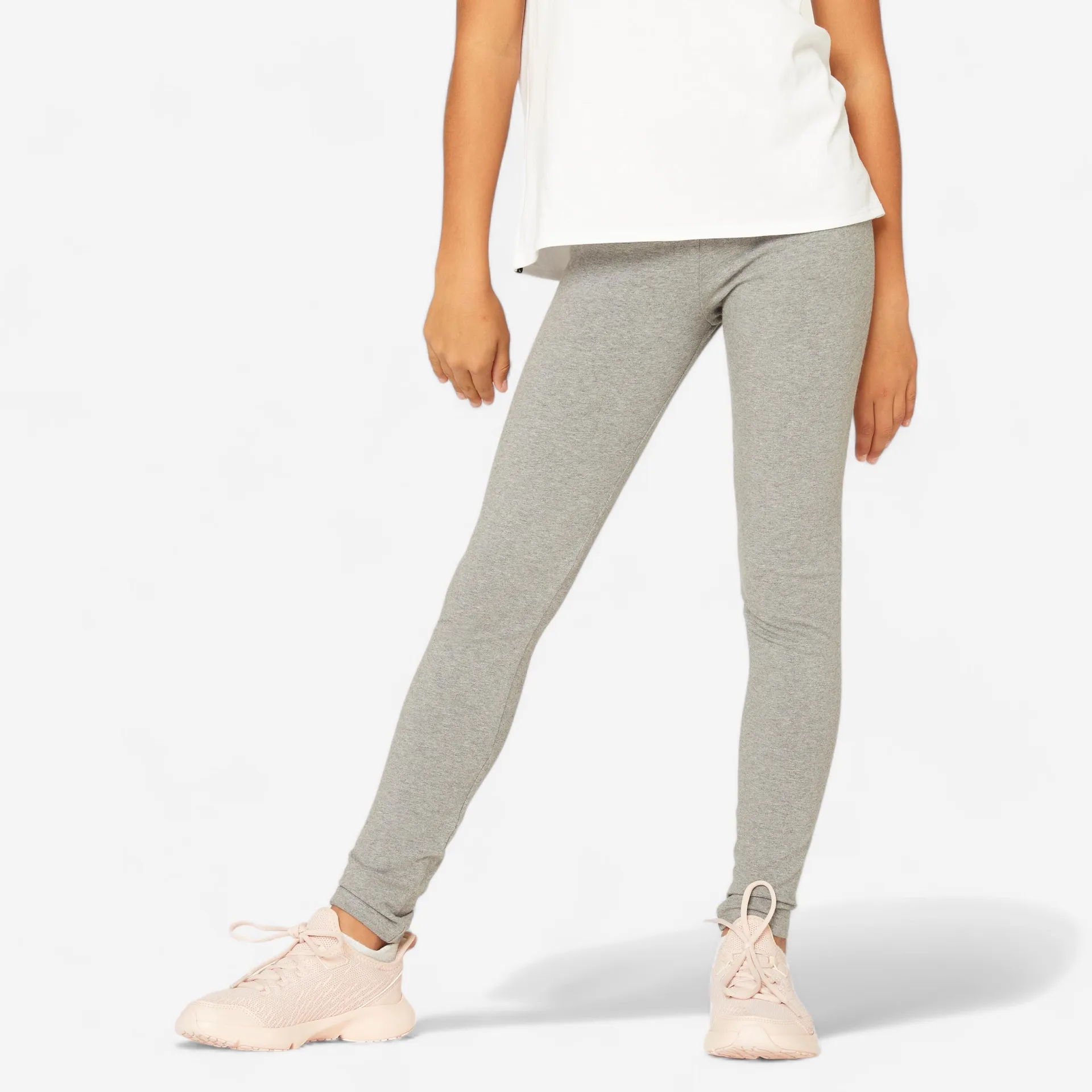 Legging en coton fille – 500 gris