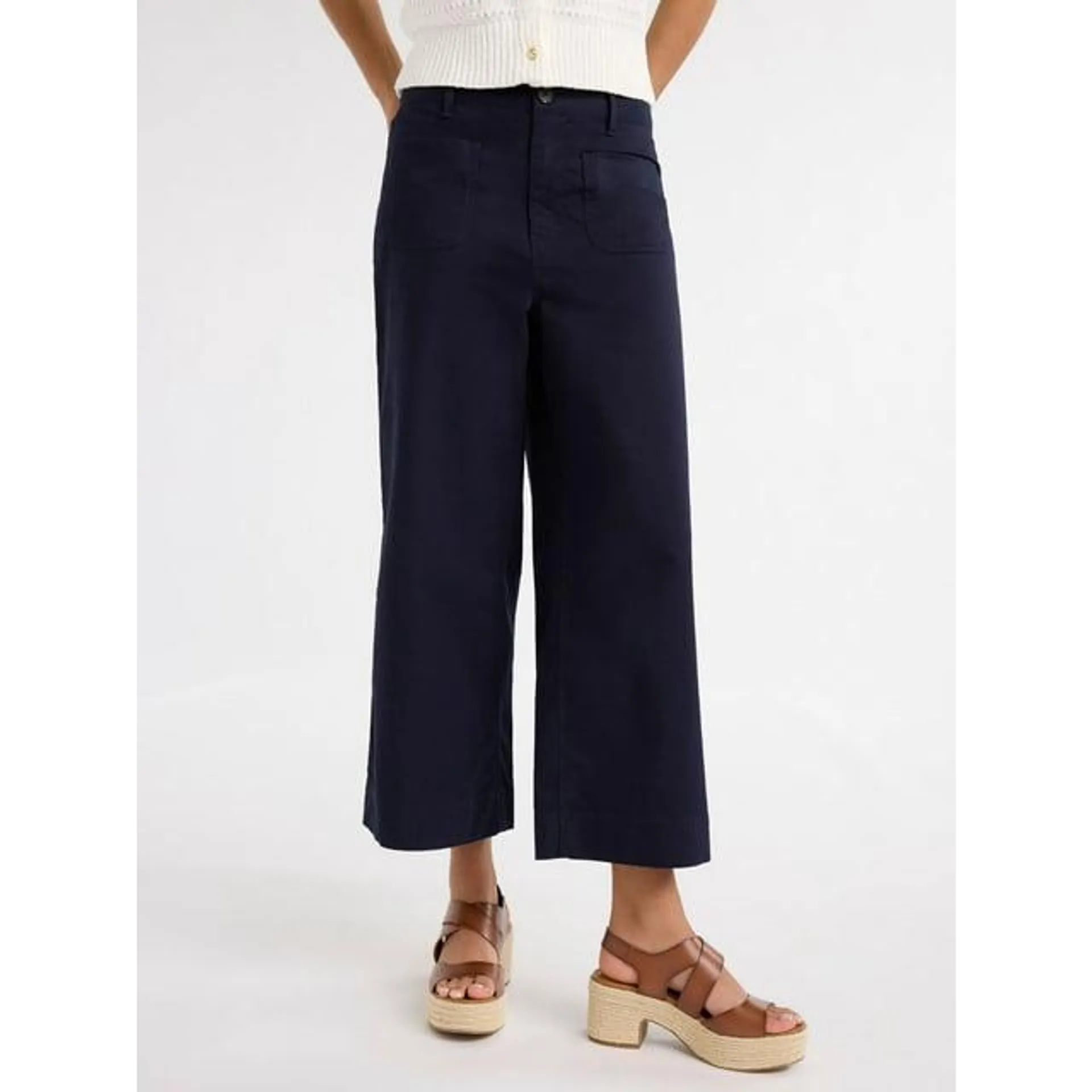 Free Assembly Women's and Women's Plus High Rise Cropped Wide Leg Pants, 26” Inseam, Sizes XS- 4X