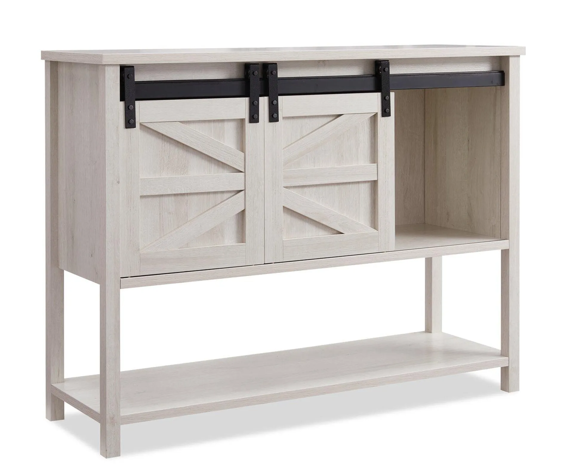 Armoire décorative Corbin de 47,25 po avec portes de grange coulissantes - chêne blanc