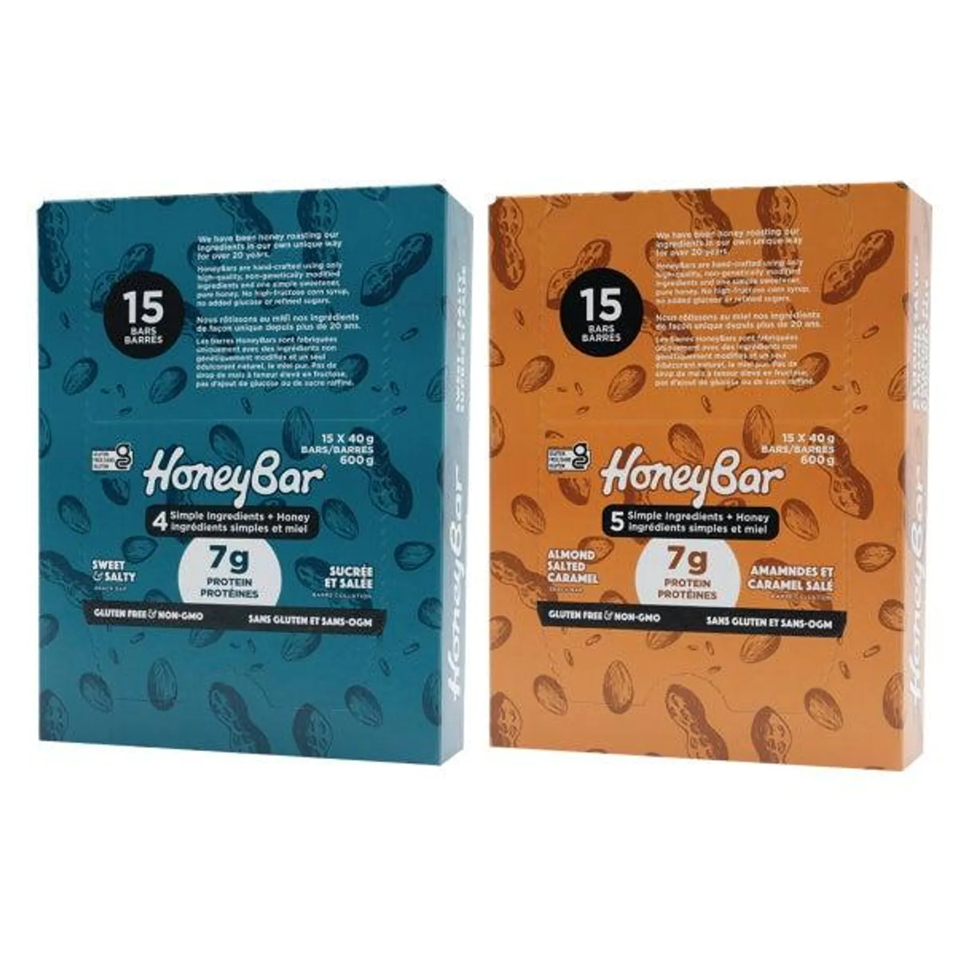 HoneyBar Snacks Bars, Variety Pack, 30 × 40 g