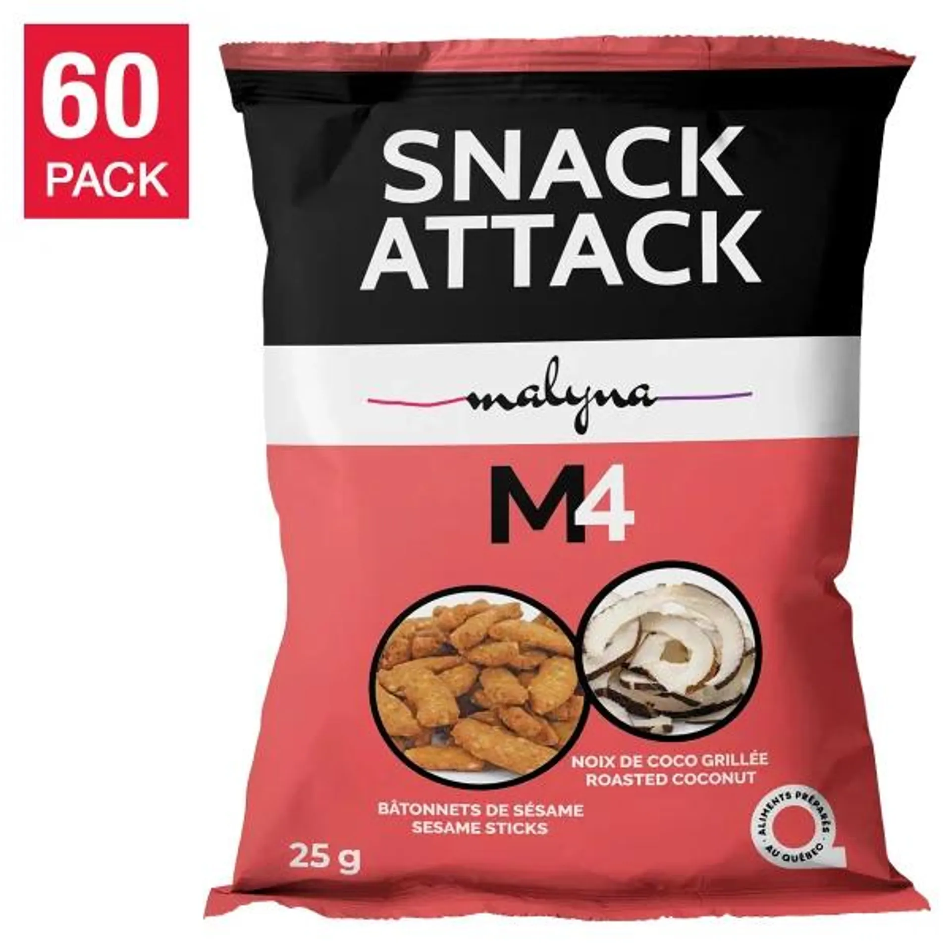 Snack Attack M4, Sesame Sticks & Roasted Coconut, 60 × 25 g