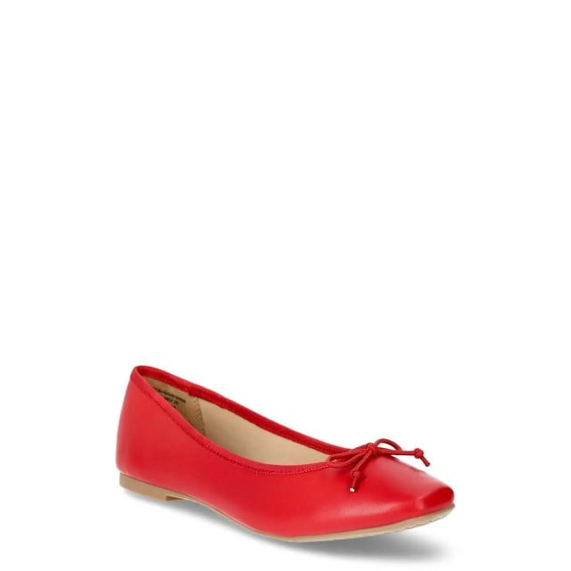 Time and Tru Women's String Bow Ballet Flats, Sizes 6-11