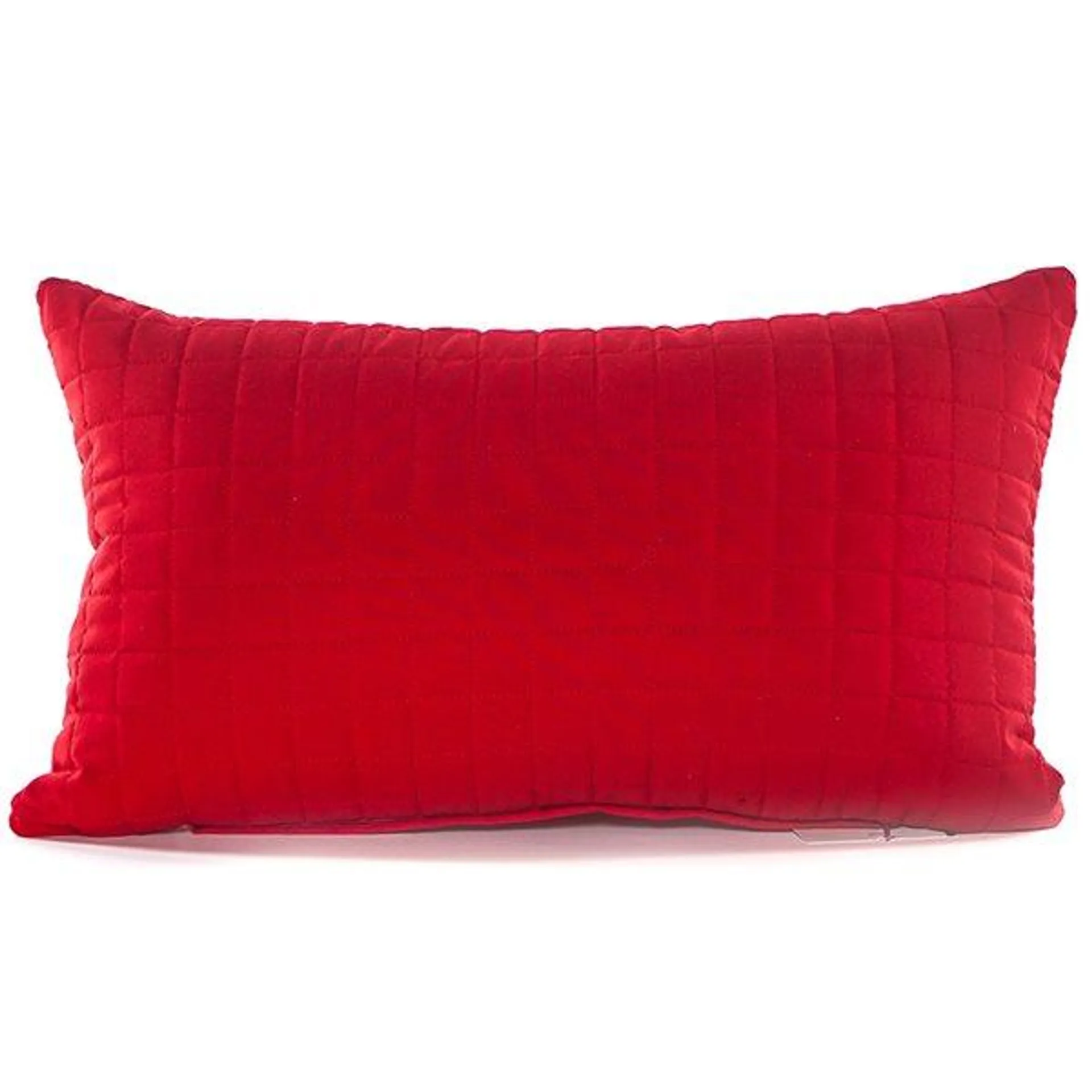 Coussin décoratif rectangulaire rouge de 20 po x 12 po Grid Long par Gouchee Home