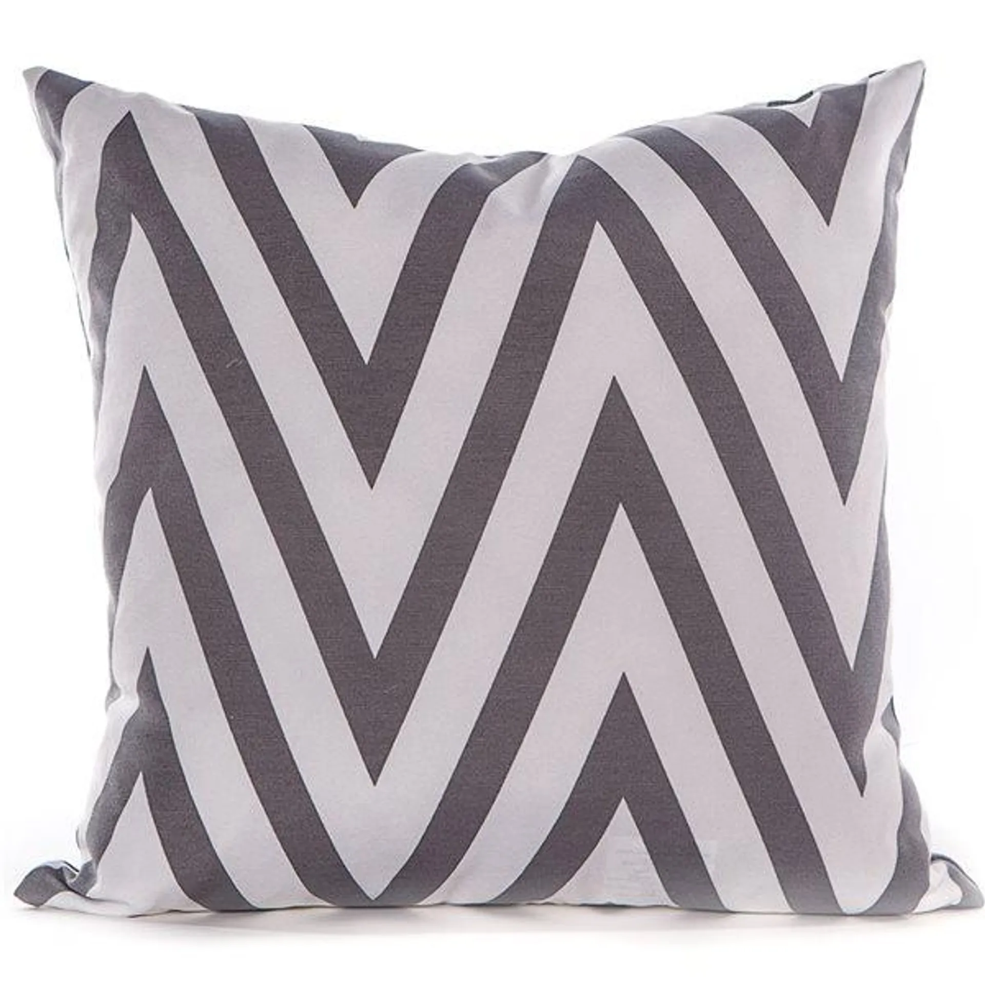Coussin décoratif carré gris de 20 po x 20 po Chevron par Gouchee Home