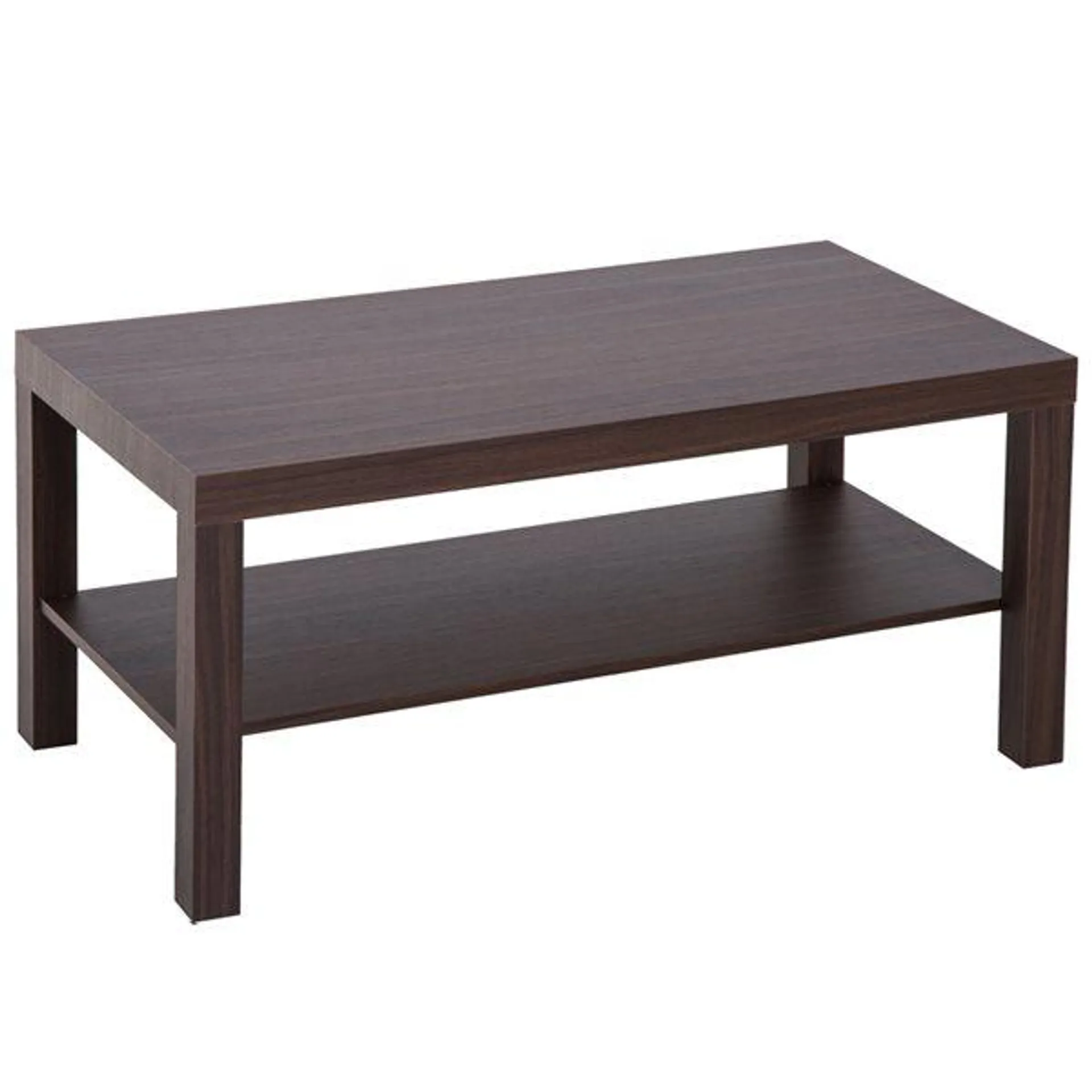 HomCom 2-Tier Brown Composite Coffee Table