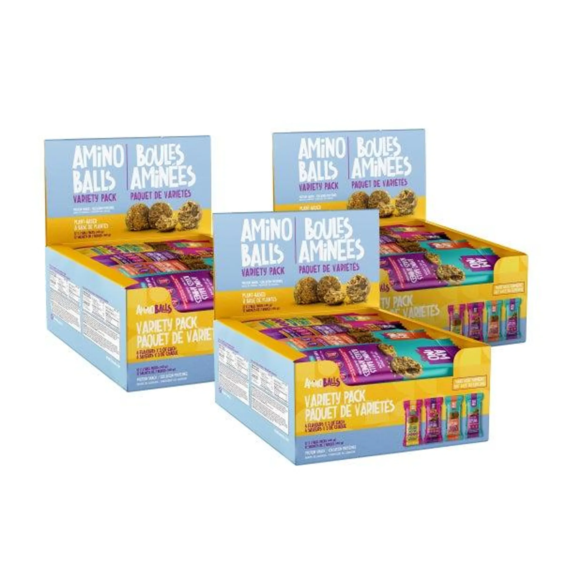 Amino Balls Vegan Protein Variety Pack, 36 × 40 g