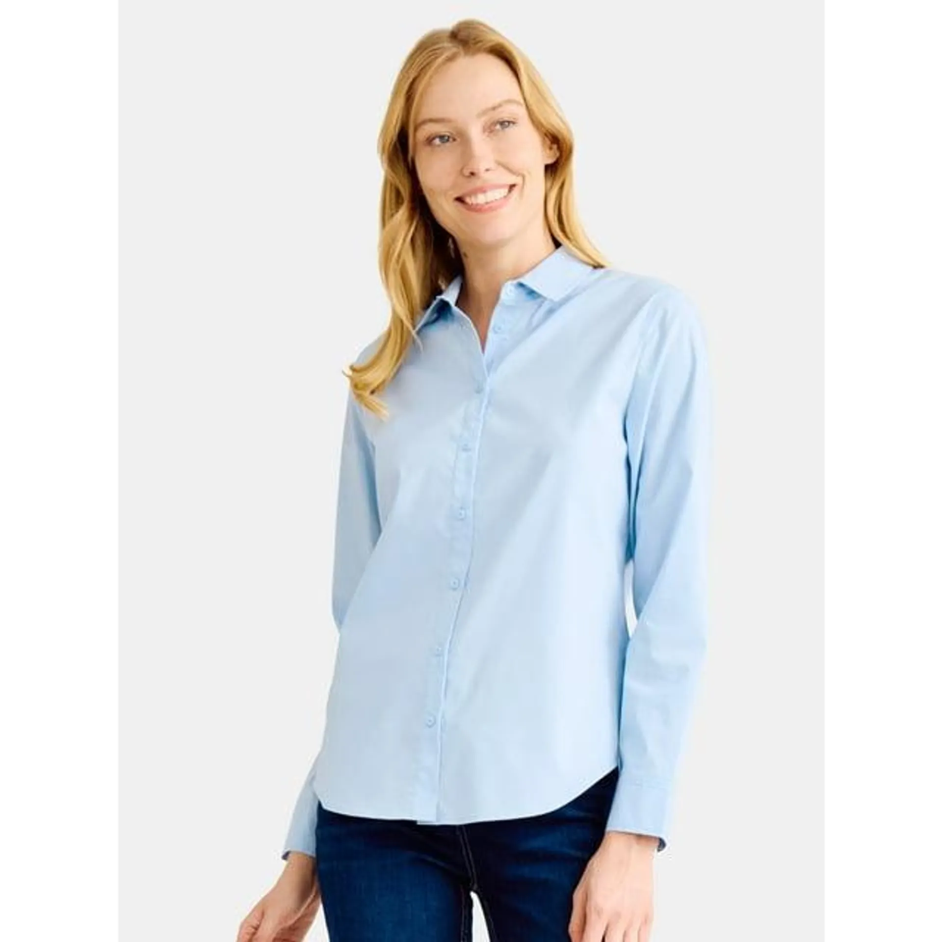 Time and Tru Women's Button Front Shirt, Sizes S-XXXL