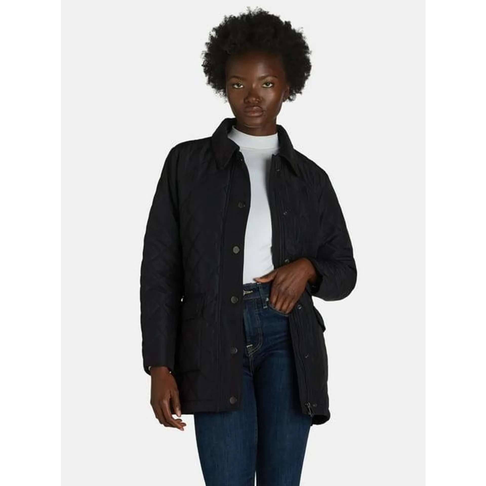 Time and Tru Women's and Women's Plus Quilted Barn Coat, Sizes XS-3X