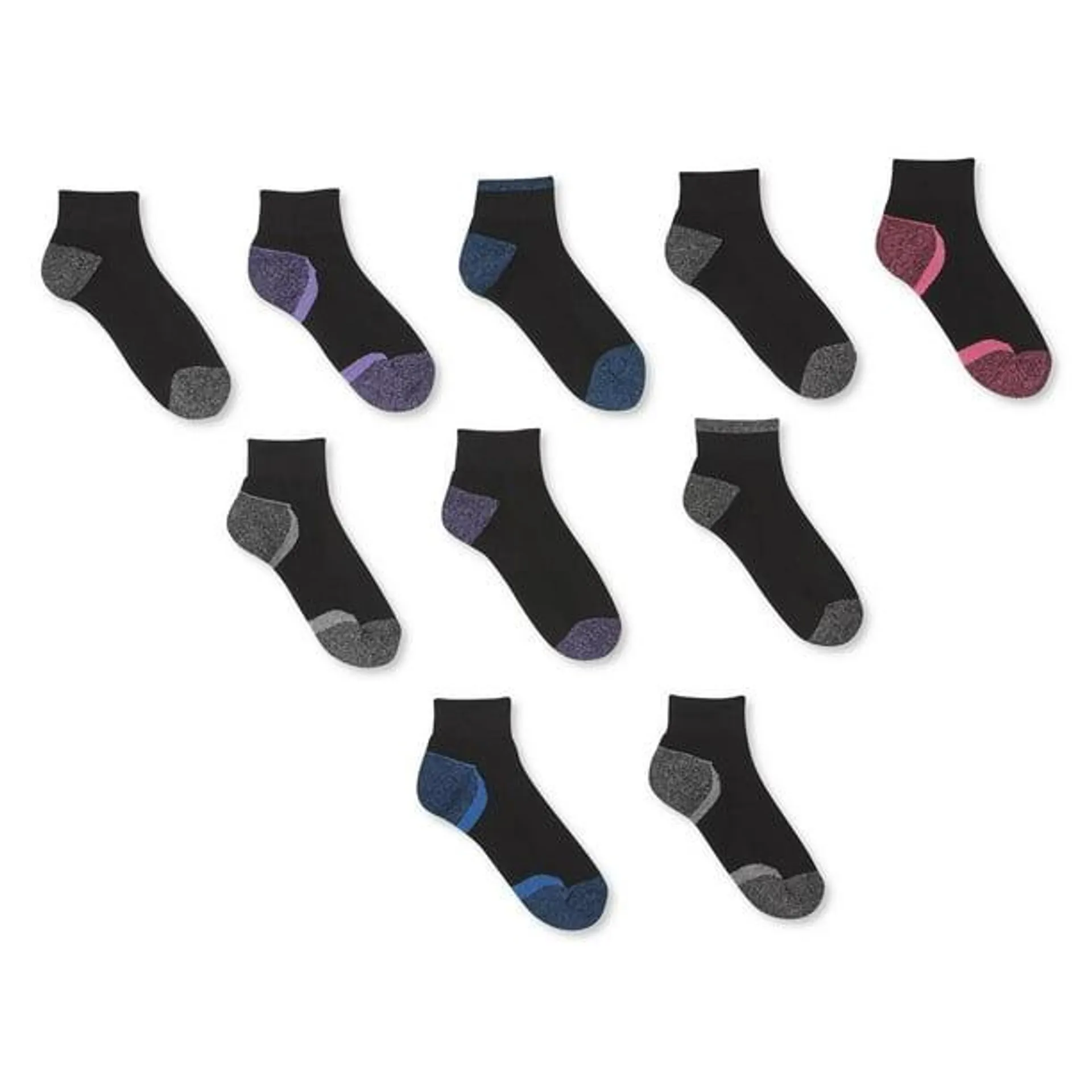 Lot de 10 paires de socquettes Athletic Works pour femmes Tailles 4-10