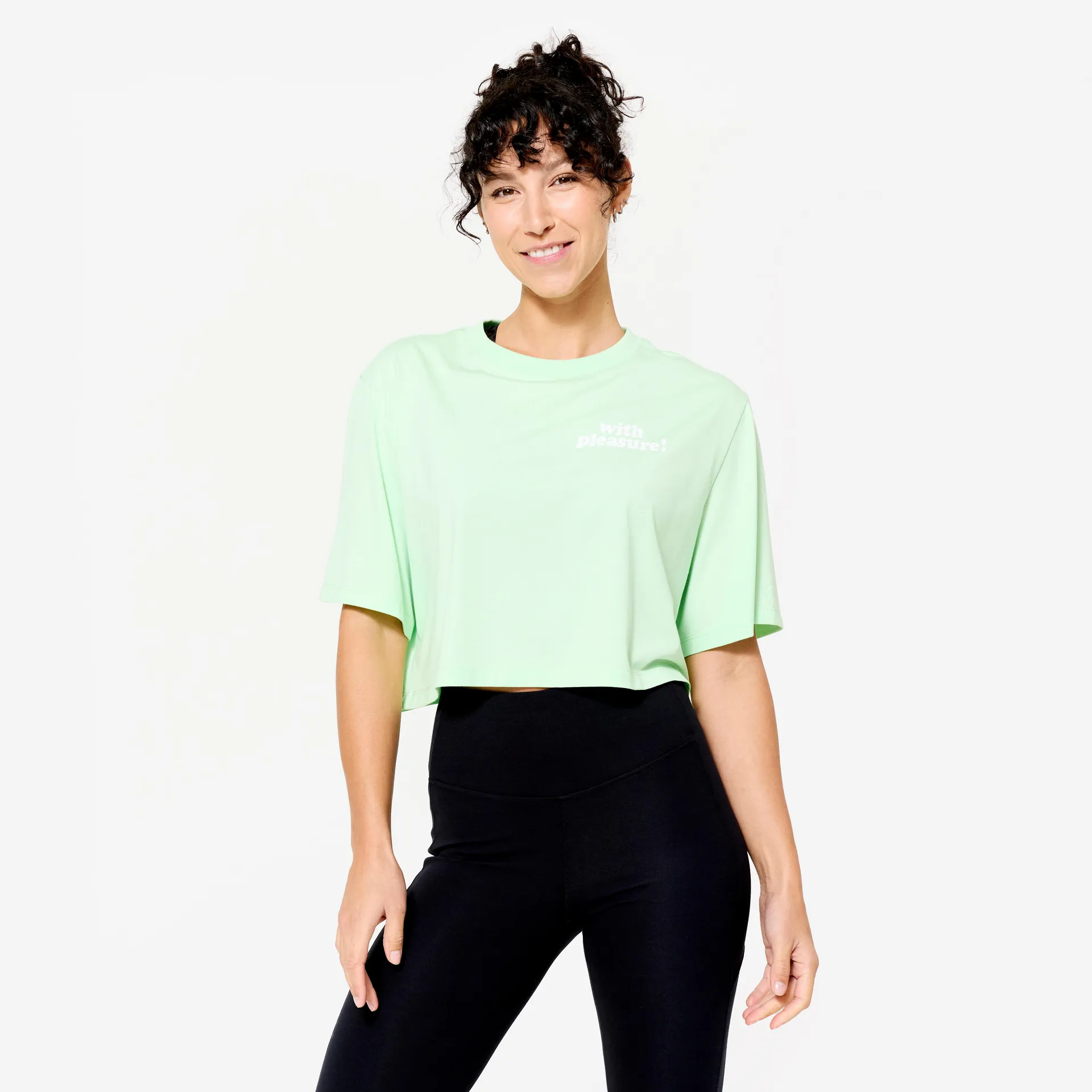 T-shirt court de sport femme - vert clair