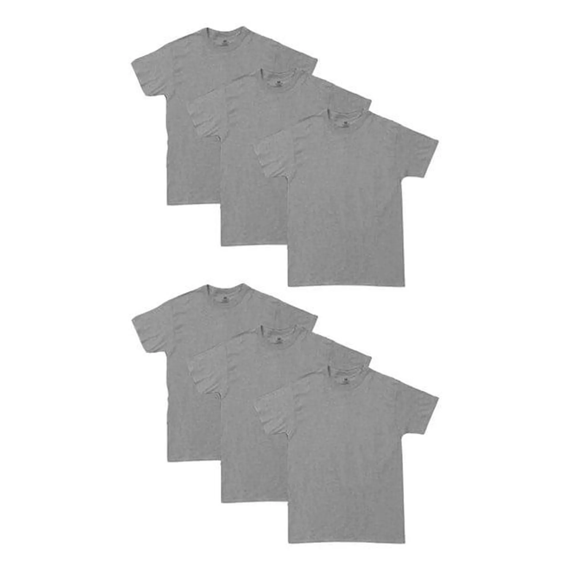 Hanes Men's Value Pack Assorted Crew T-Shirt Undershirts, 6 Pack