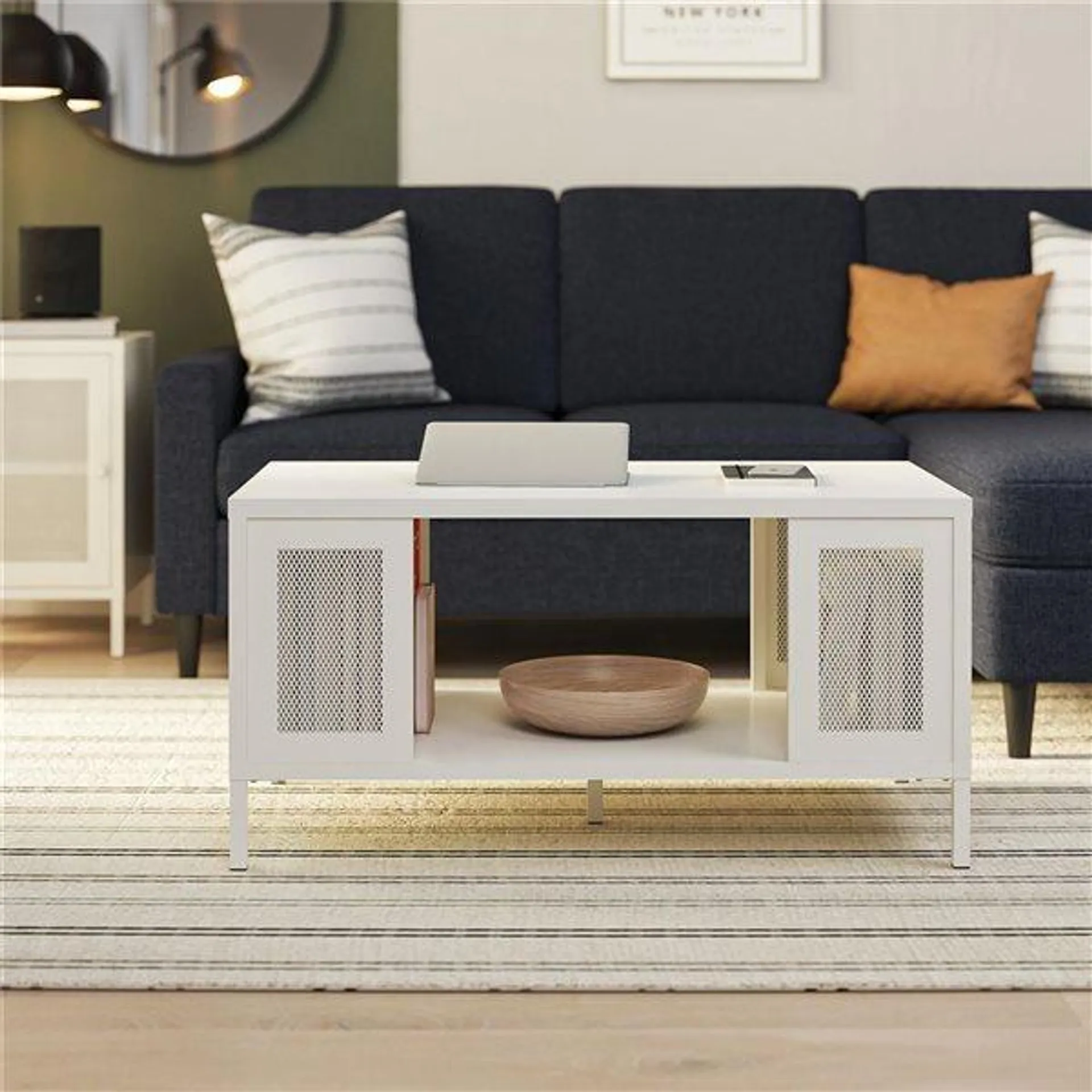 Table basse Sunset District Systembuild Evolution en métal blanc doux