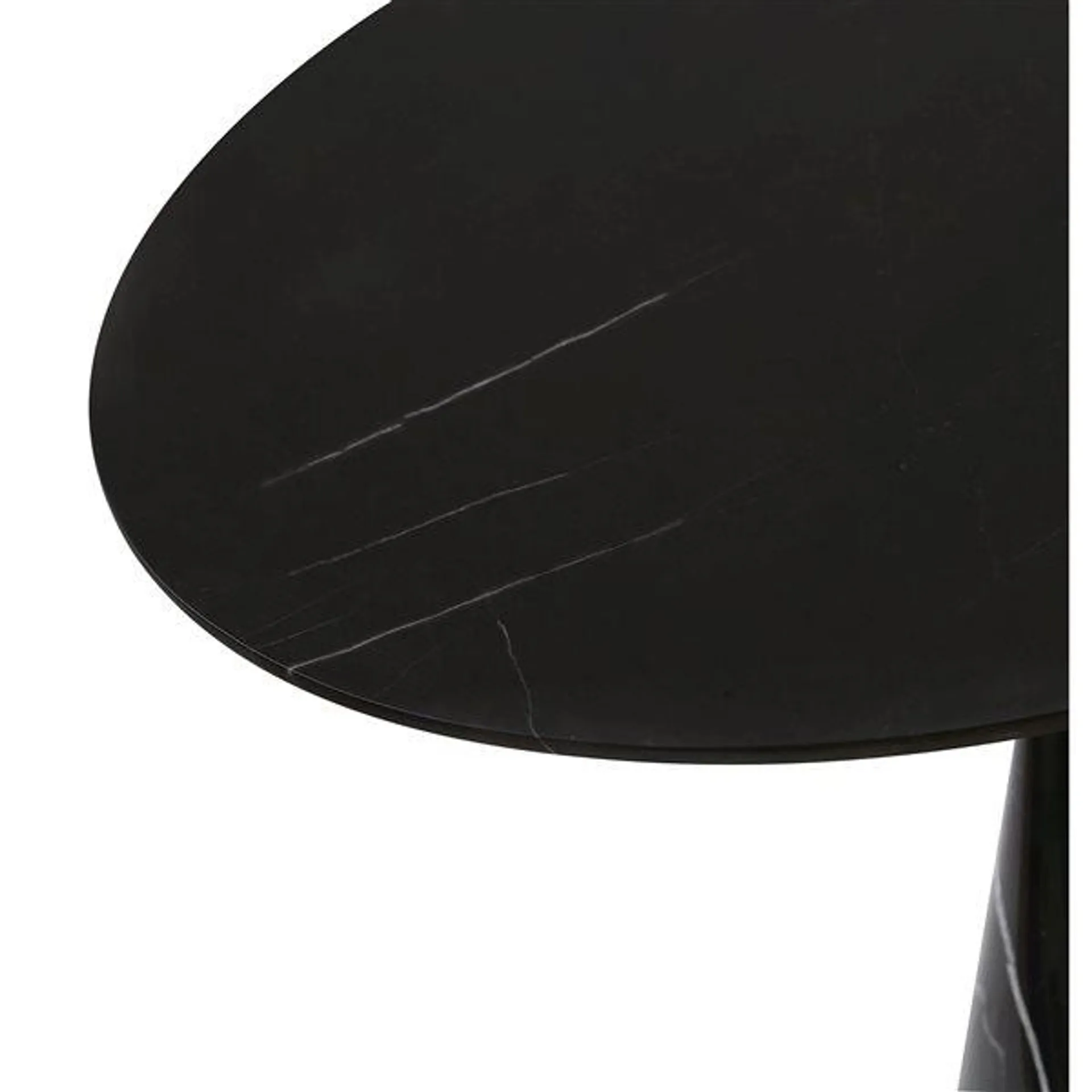 Table d'appoint ronde Cosette en granit/marbre noir GFURN