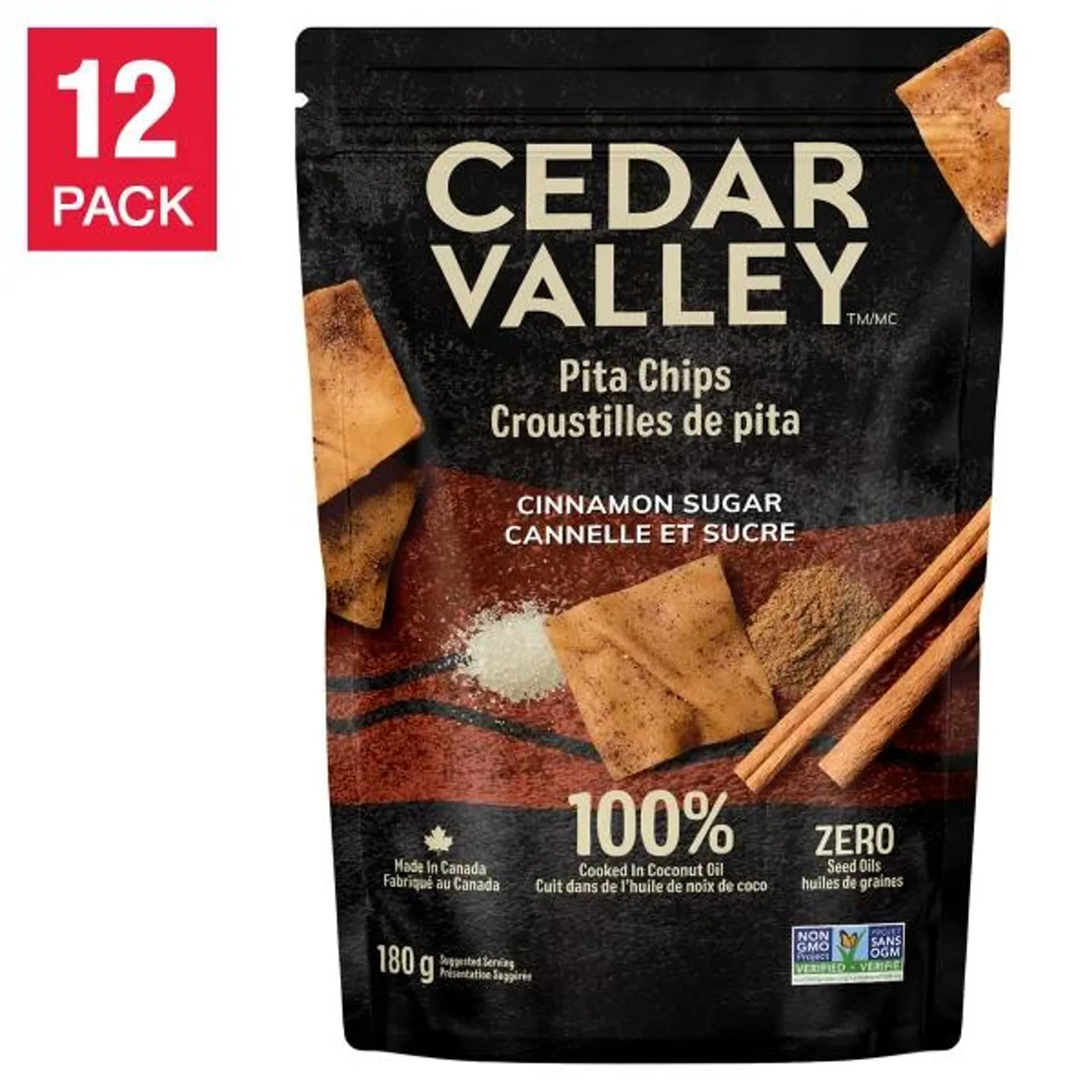 Cedar Valley Pita Chips, 12 × 180 g