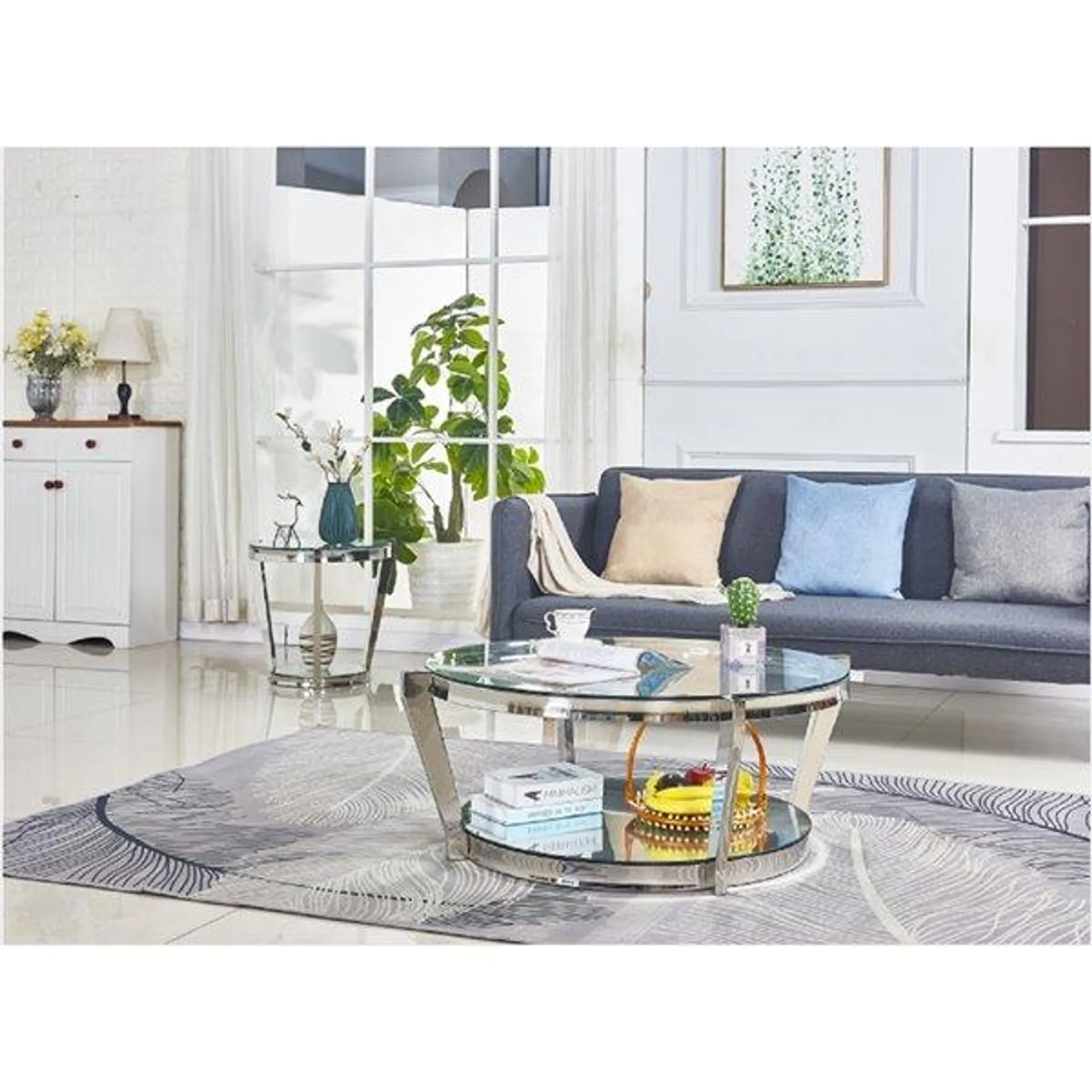 Table basse ronde en verre Paola de HomeTrend
